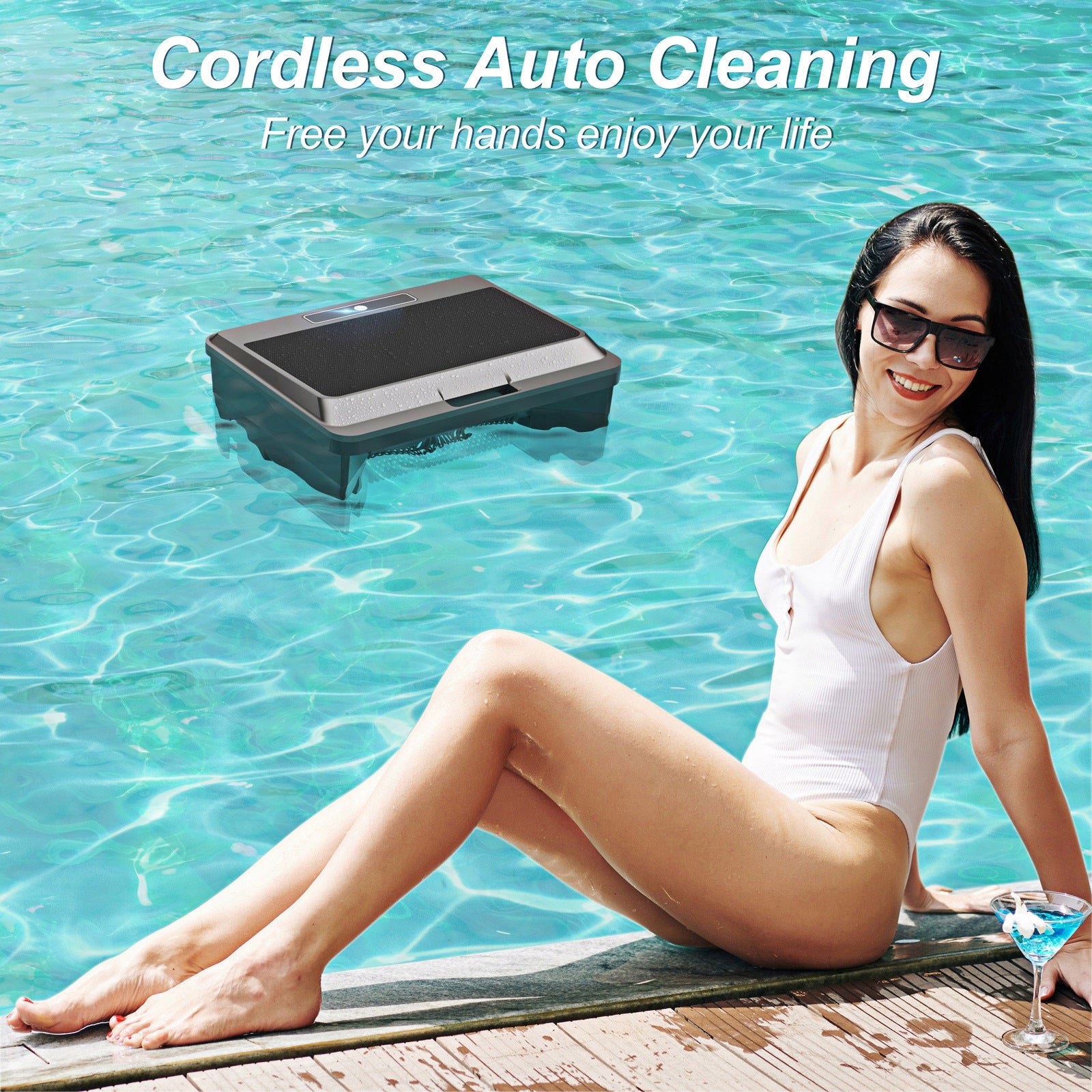 INSE Y90P Solar Swimming Pool Robot IPX6 Arcshaped route,obstacle avoidance Packaging status original