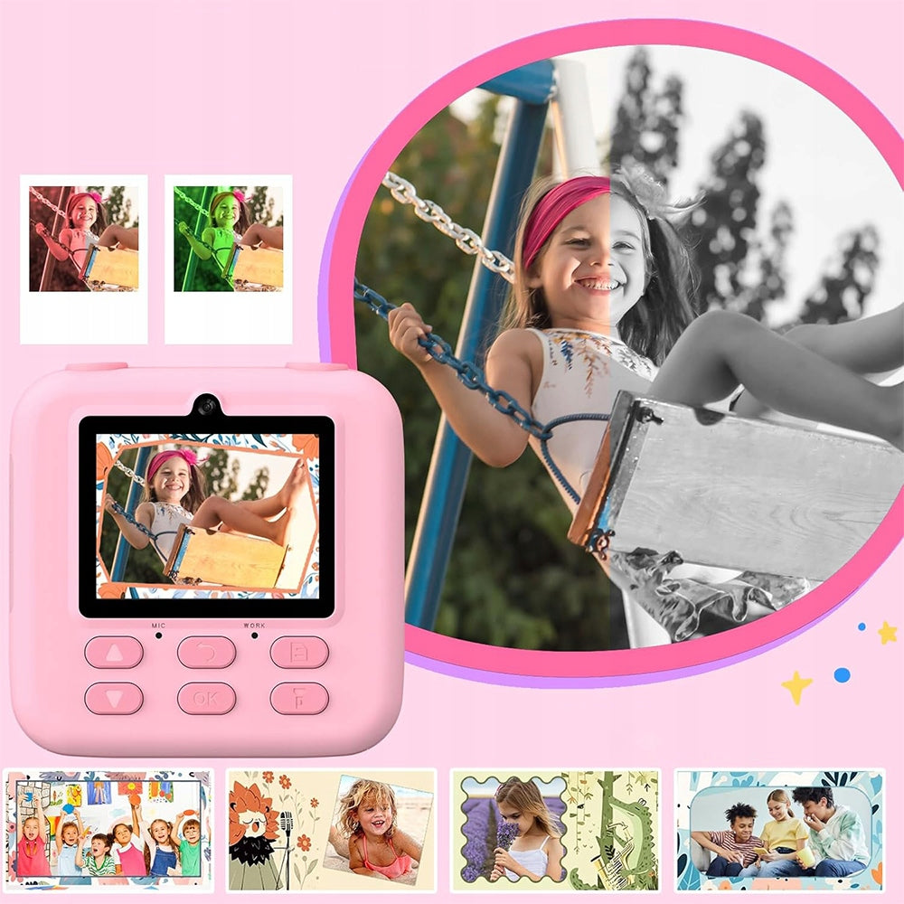 INSTANT CAMERA FOR CHILDREN DIGITAL PHOTO PINK CAMERA PRINT Brand Bedee