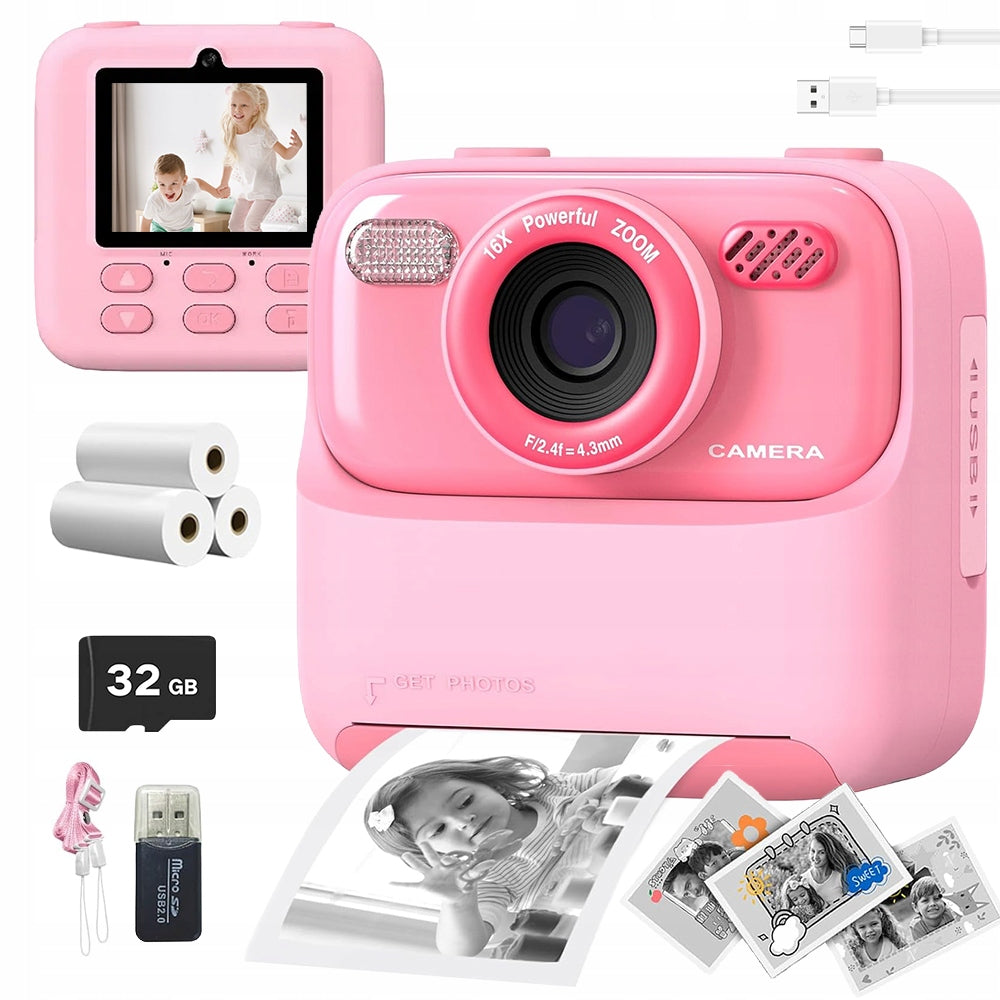 INSTANT CAMERA FOR CHILDREN DIGITAL PHOTO PINK CAMERA PRINT
