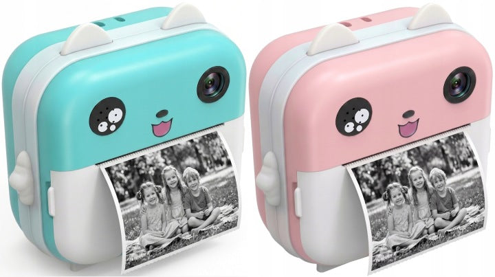 INSTANT CAMERA FOR CHILDREN MINI THERMAL PRINTER KITTY +10 ROLLS Packaging status original