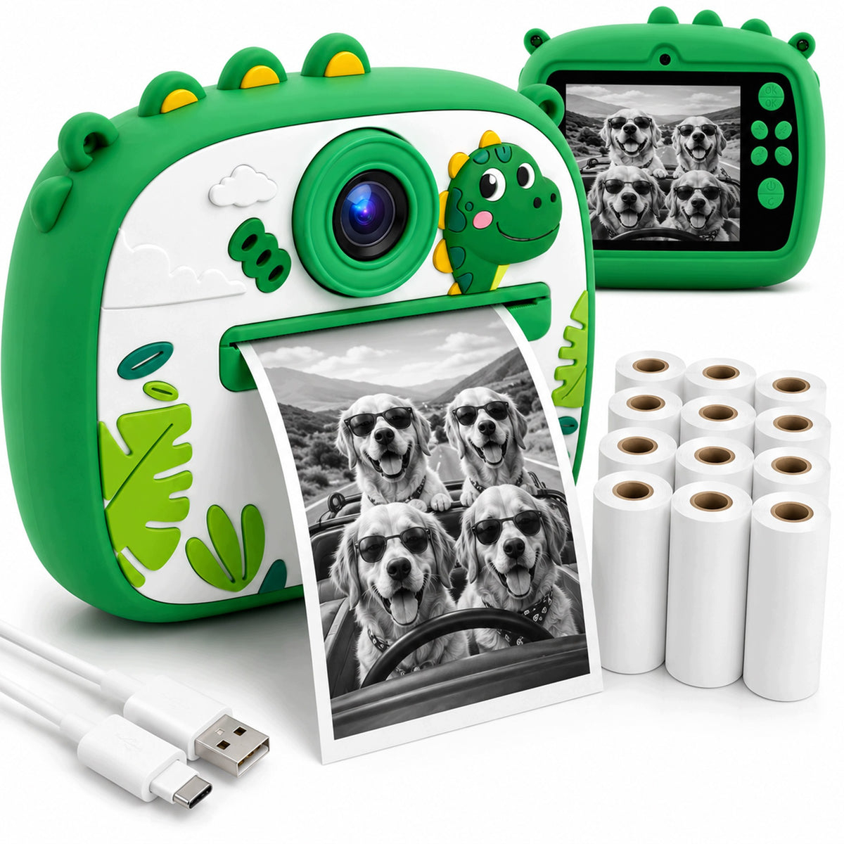 INSTANT CAMERA FOR CHILDREN PRINT MINI THERMAL PRINTER AND 12 ROLLS