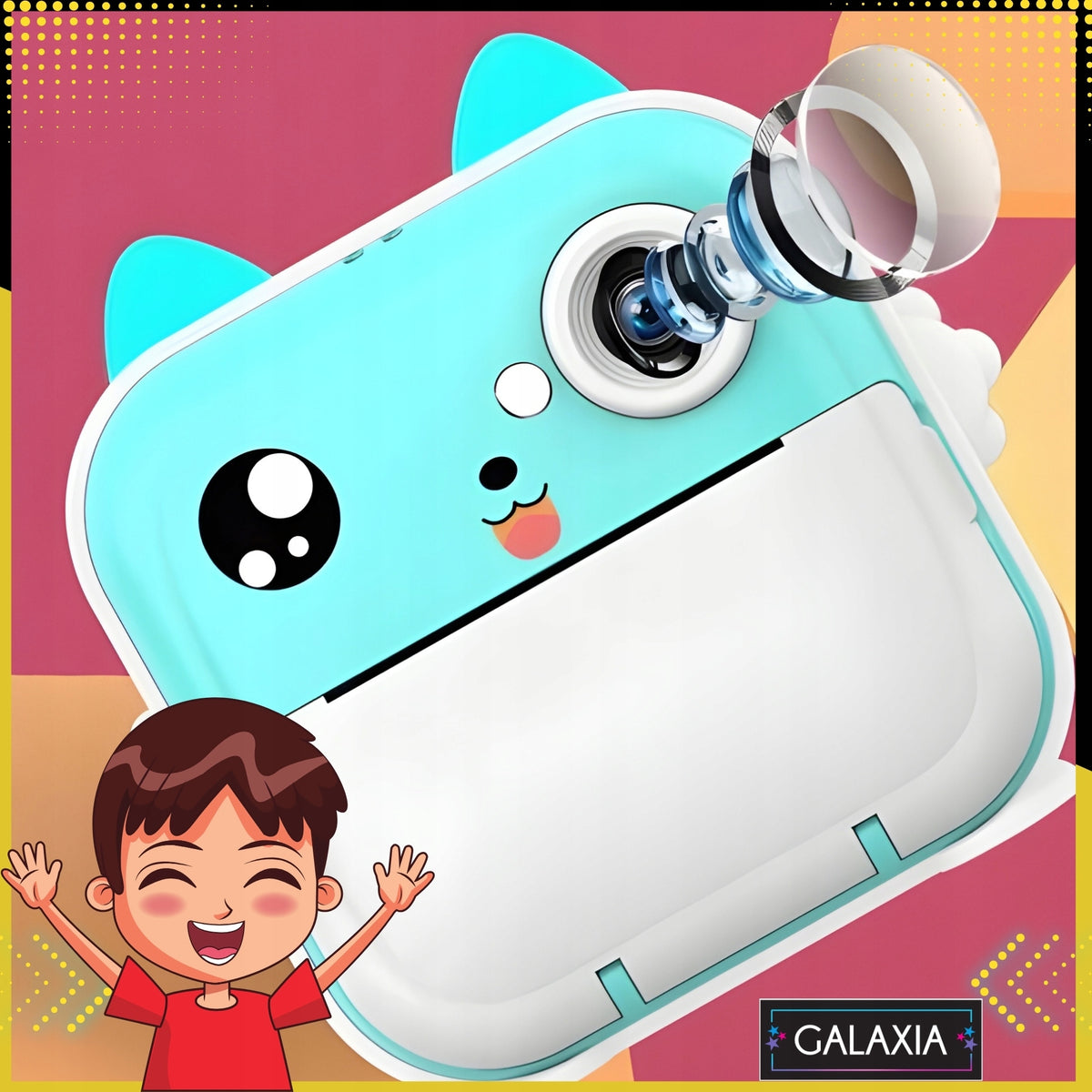 INSTANT CAMERA PRINTER MINI THERMAL PRINTER FOR KIDS AND 13 ROLLS Manufacturer code Aparat Fotograficzny GALAXIA cyfrowy do zdjęć