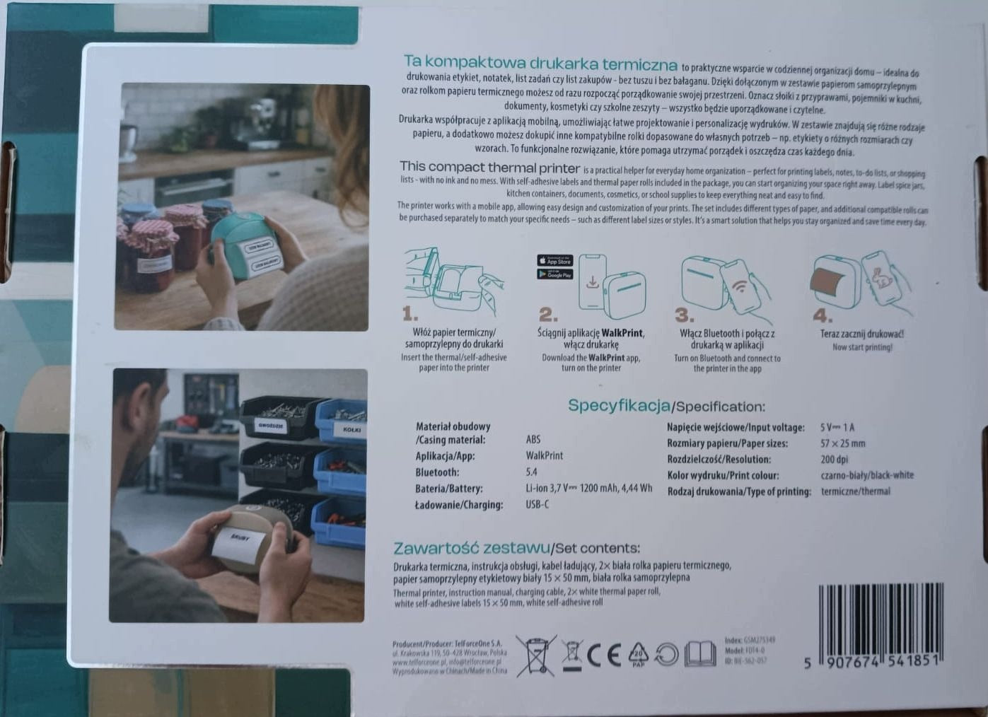 INSTANT MOBILE PRINTER + 4 ROLLS Manufacturer Forever