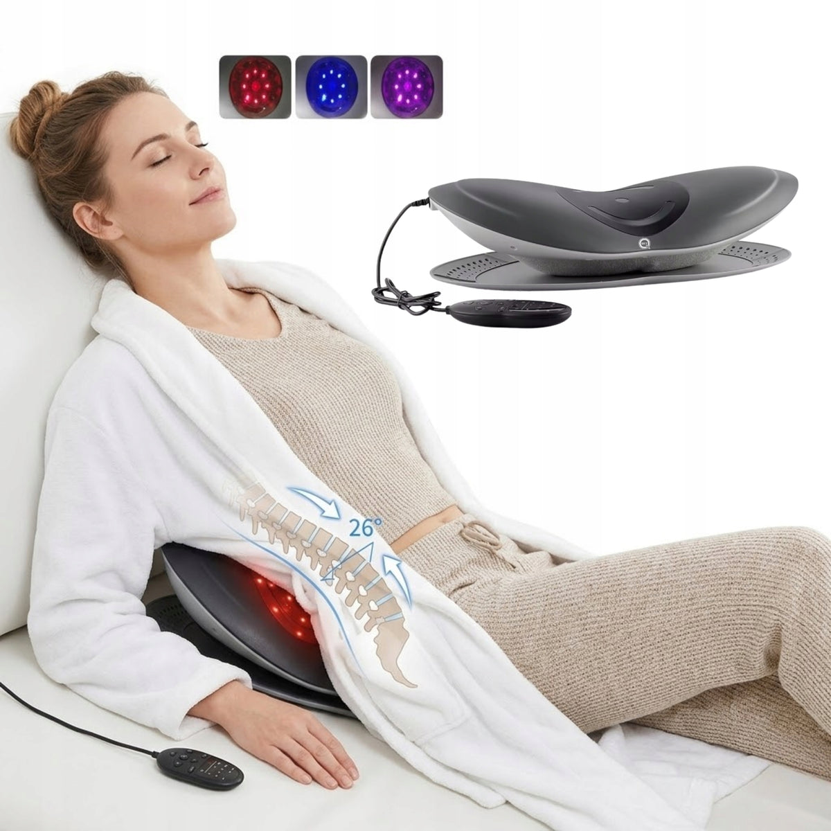 INTELLIGENT LUMBAGO SPINE MASSAGER SCIATICA HEATING VIBRATION