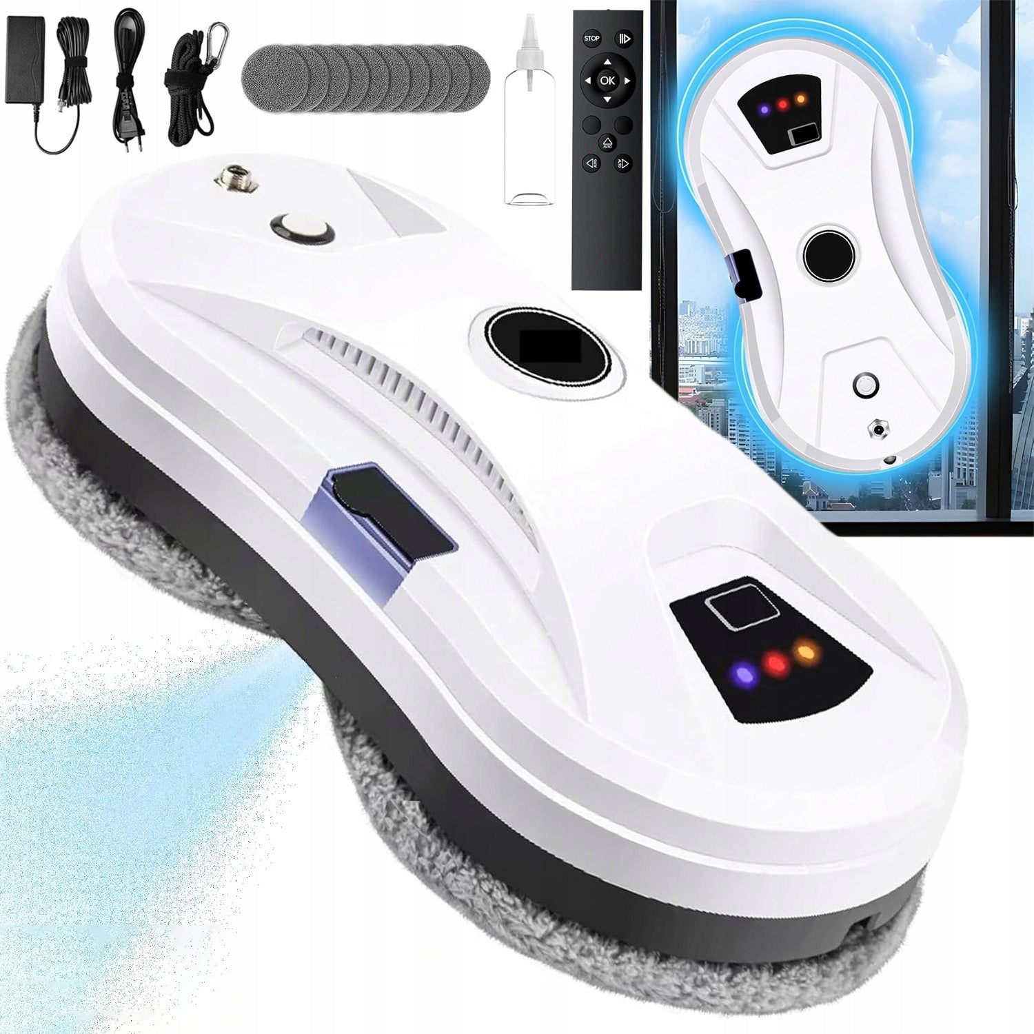 INTELLIGENT WINDOW CLEANING ROBOT SET AUTOMATIC WASHER WITH REMOTE CONTROL