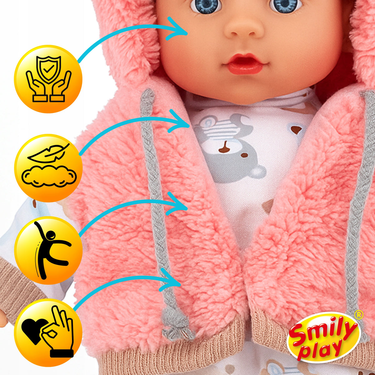 INTERACTIVE BABY DOLL Smily Play Julka 32 cm Speaks Bilingual Singing Manufacturer code jak żywa realistyczna niemowlak dla dzieci