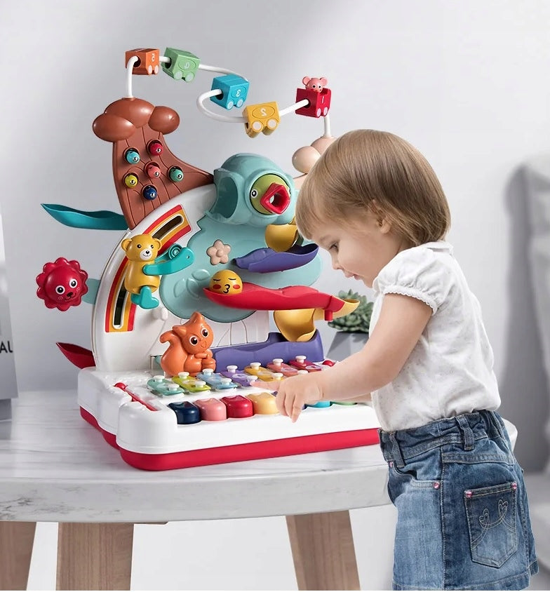 INTERACTIVE BALL TRACK MAGNETIC GAME FEED BIRD CYMBAL PIANO