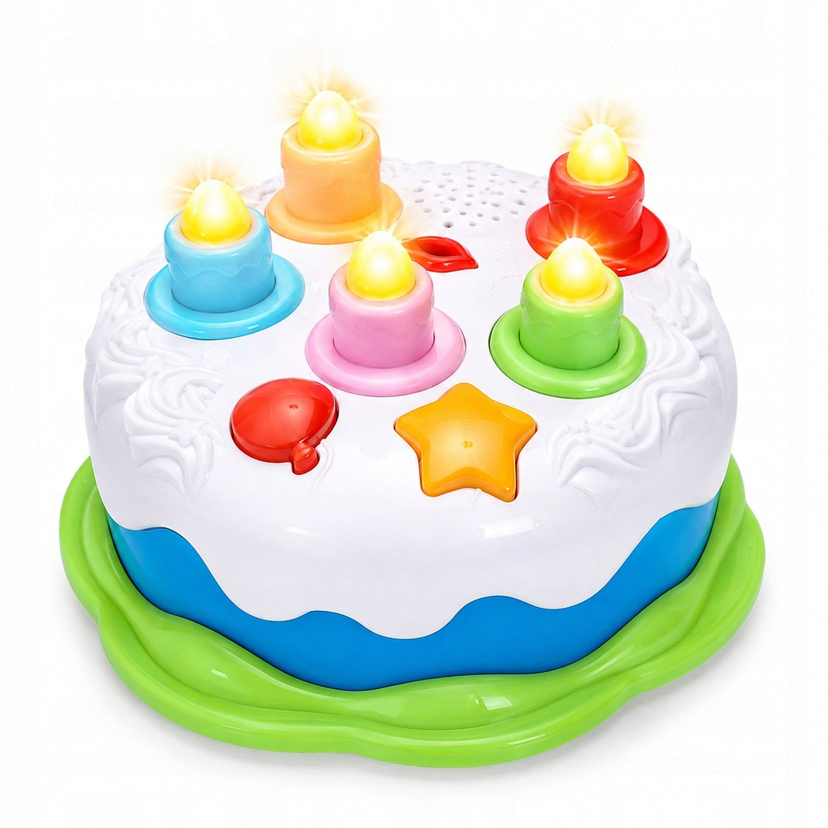 INTERACTIVE CAKE FOR CHILDREN GLOWING CANDLES SOUNDS FOR GIFT 1 2 3 YEARS Brand ProNice