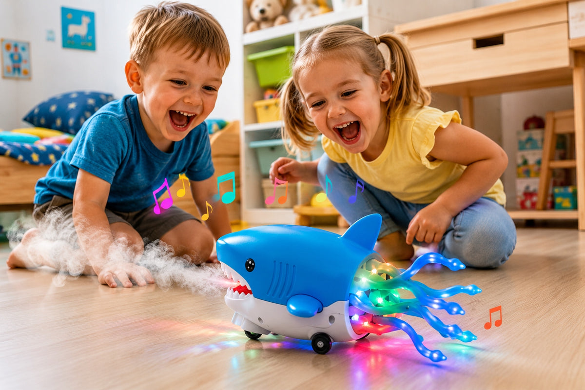 INTERACTIVE DANCING Shark Robot TOY DANCES and LED GAME Music Manufacturer code 65796
