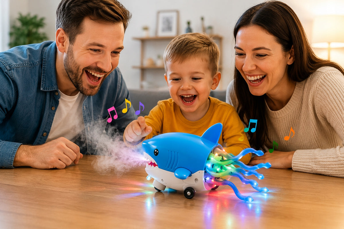 INTERACTIVE DANCING Shark Robot TOY DANCES and LED GAME Music Packaging status original