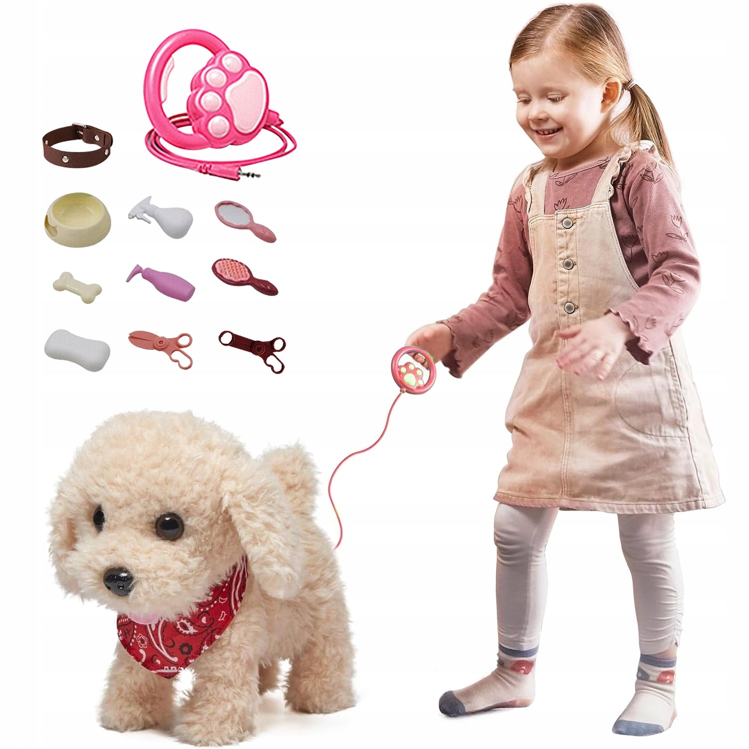 INTERACTIVE DOG WALKS BARK RESPONDS TO TOUCH LEASH FOR CHILDREN Brand no brand