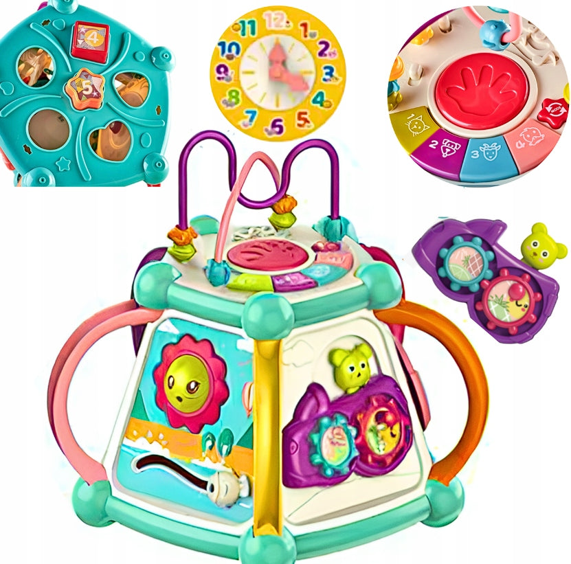 INTERACTIVE EDUCATIONAL BOX 7IN1 MULTI CUBE SORTER MUSIC LED ABACUS Brand no brand