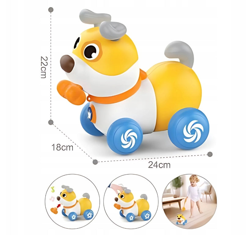 INTERACTIVE EDUCATIONAL DOG ON A PUPPY LEASH ON PULL WHEELS Manufacturer code PiesekDoNaukiChodzenia