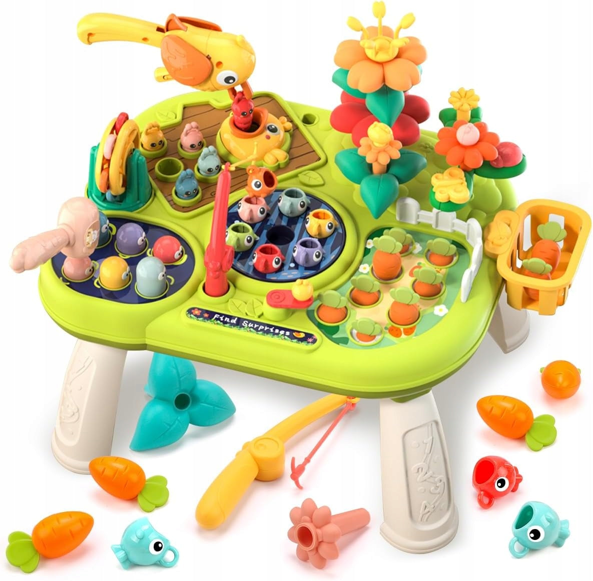 INTERACTIVE EDUCATIONAL TABLE 5 in 1 Fishing Worms Flowers