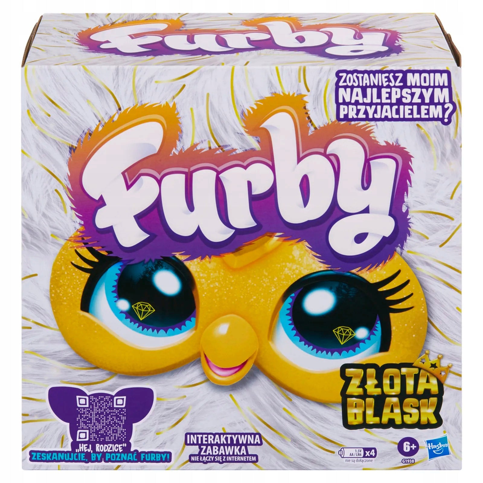 INTERACTIVE FURBY PLUSH TOY TOY GOLDEN GLOW Polish G1938 Brand Hasbro