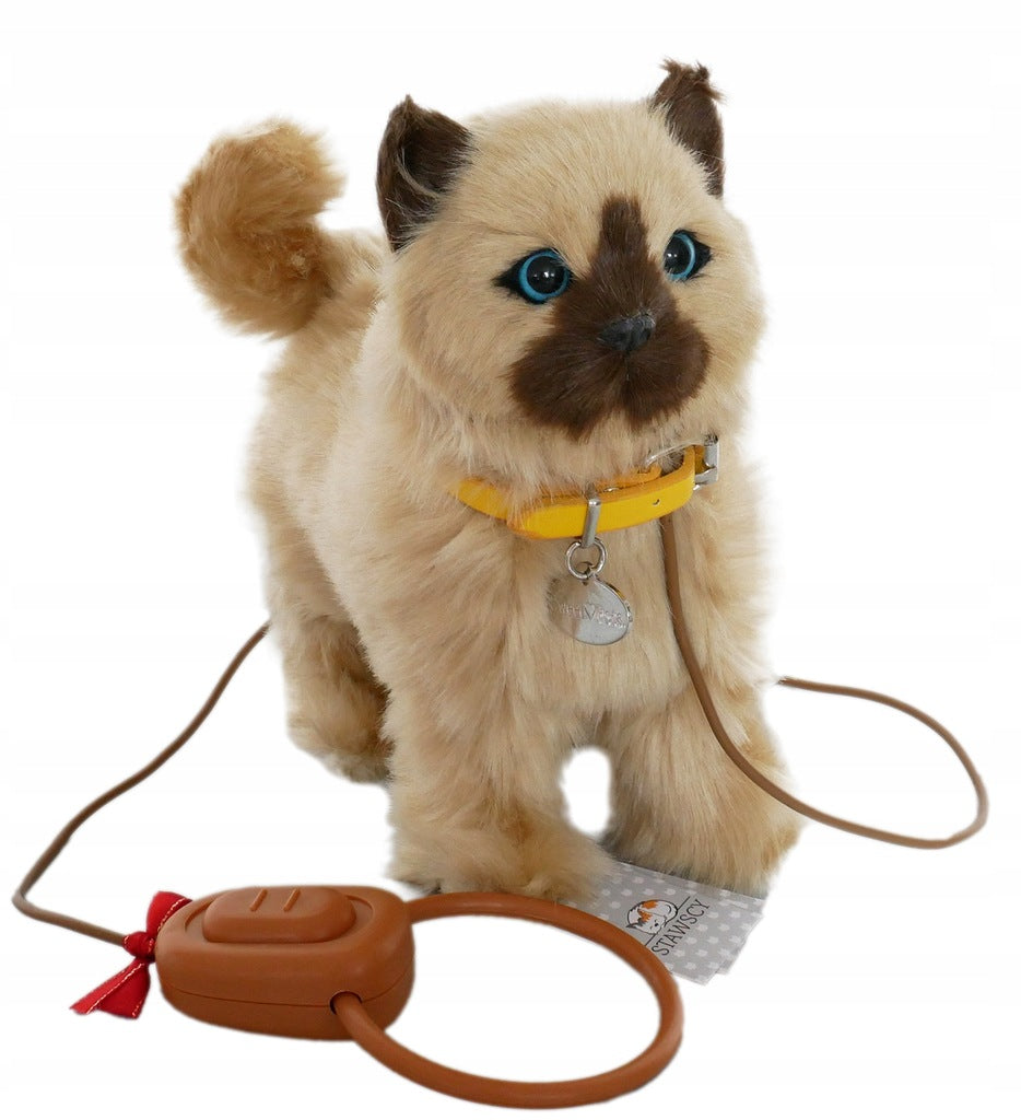 INTERACTIVE KITTEN plush toy ON LEASH CAT WALKS MEOW GIFT Manufacturer code MH KBR