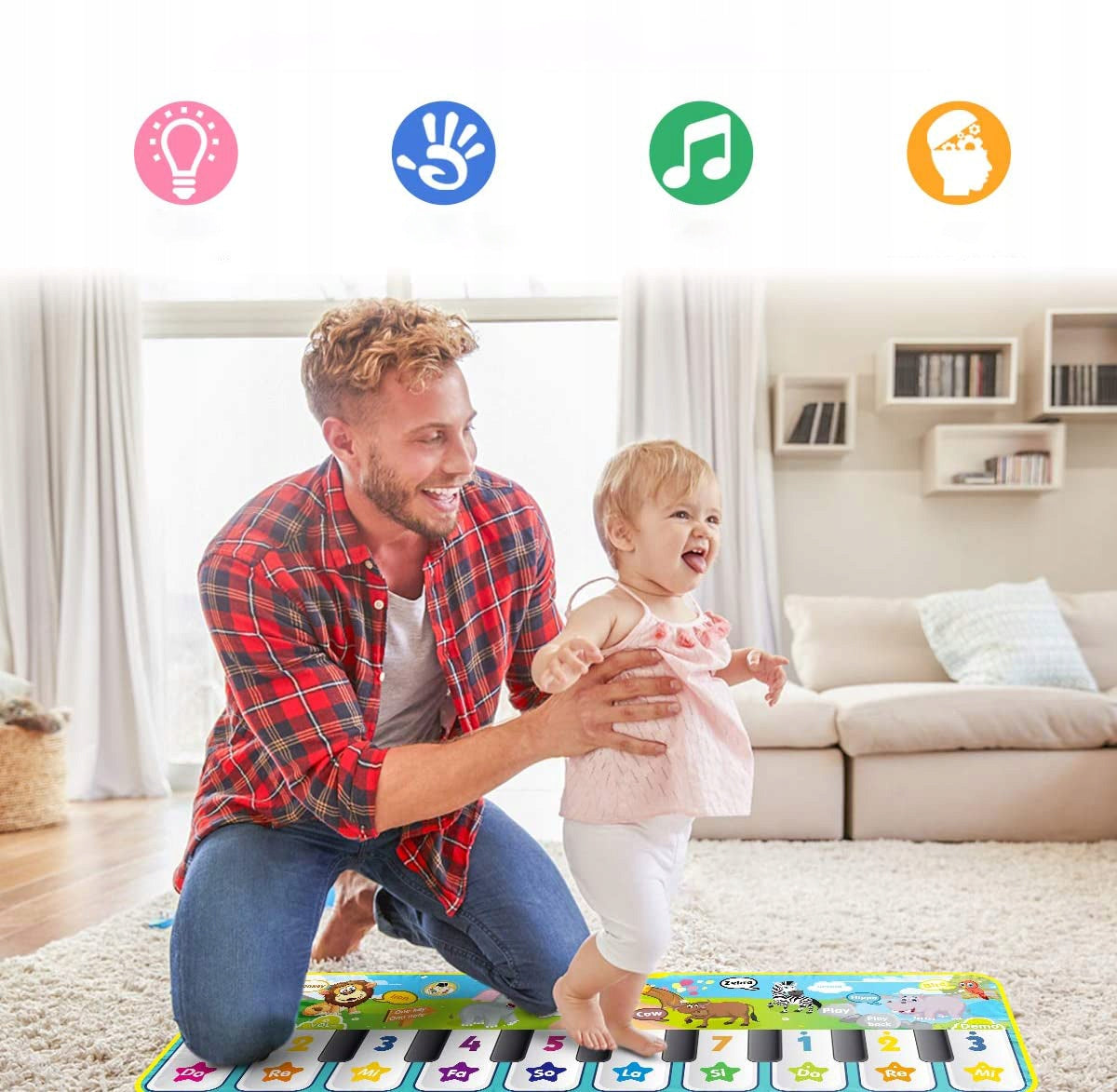 INTERACTIVE MAT PLAYING PIANO 120CM EDUCATIONAL MOVEMENT MUSIC FUN Brand no brand