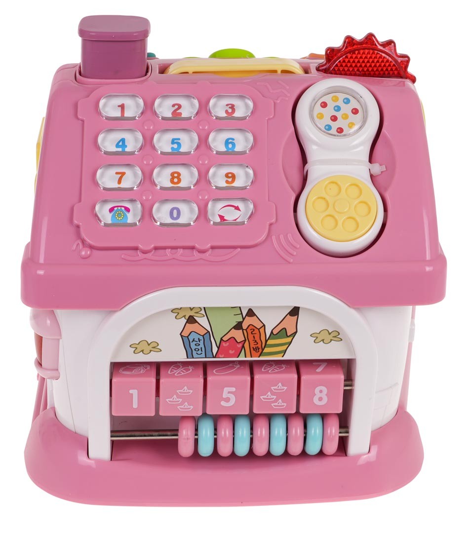 INTERACTIVE MULTIFUNCTIONAL HOUSE WITH CAR PIANO ALPHABET Color pink