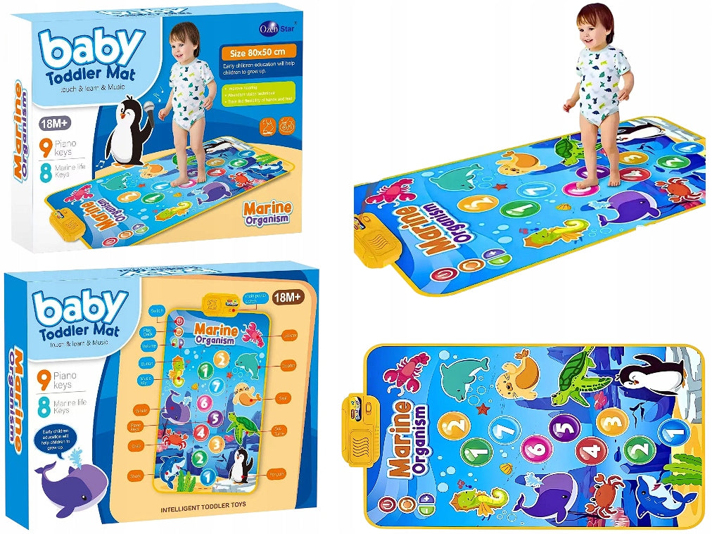 INTERACTIVE MUSIC MAT FOR CHILDREN OCEAN 17 SOUNDS EDUCATIONAL TACTILE EAN (GTIN) 5906063031652