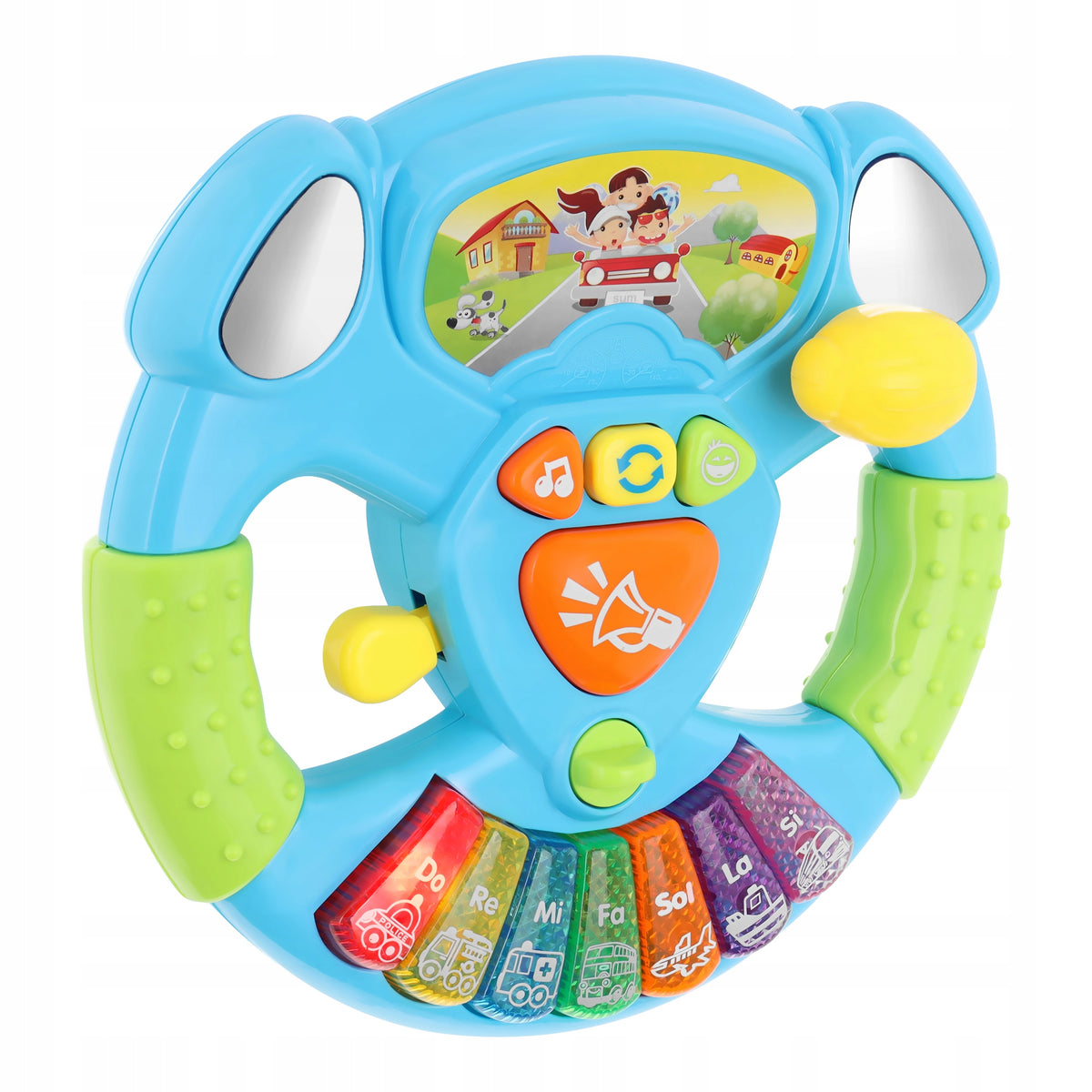 INTERACTIVE MUSIC STEERING WHEEL FOR CAR HORN LIGHT SOUND Brand LandToys