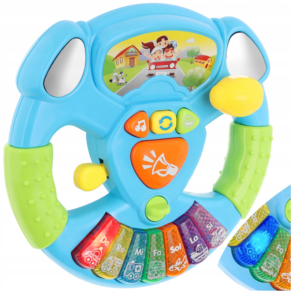 INTERACTIVE MUSIC STEERING WHEEL FOR CAR HORN LIGHT SOUND