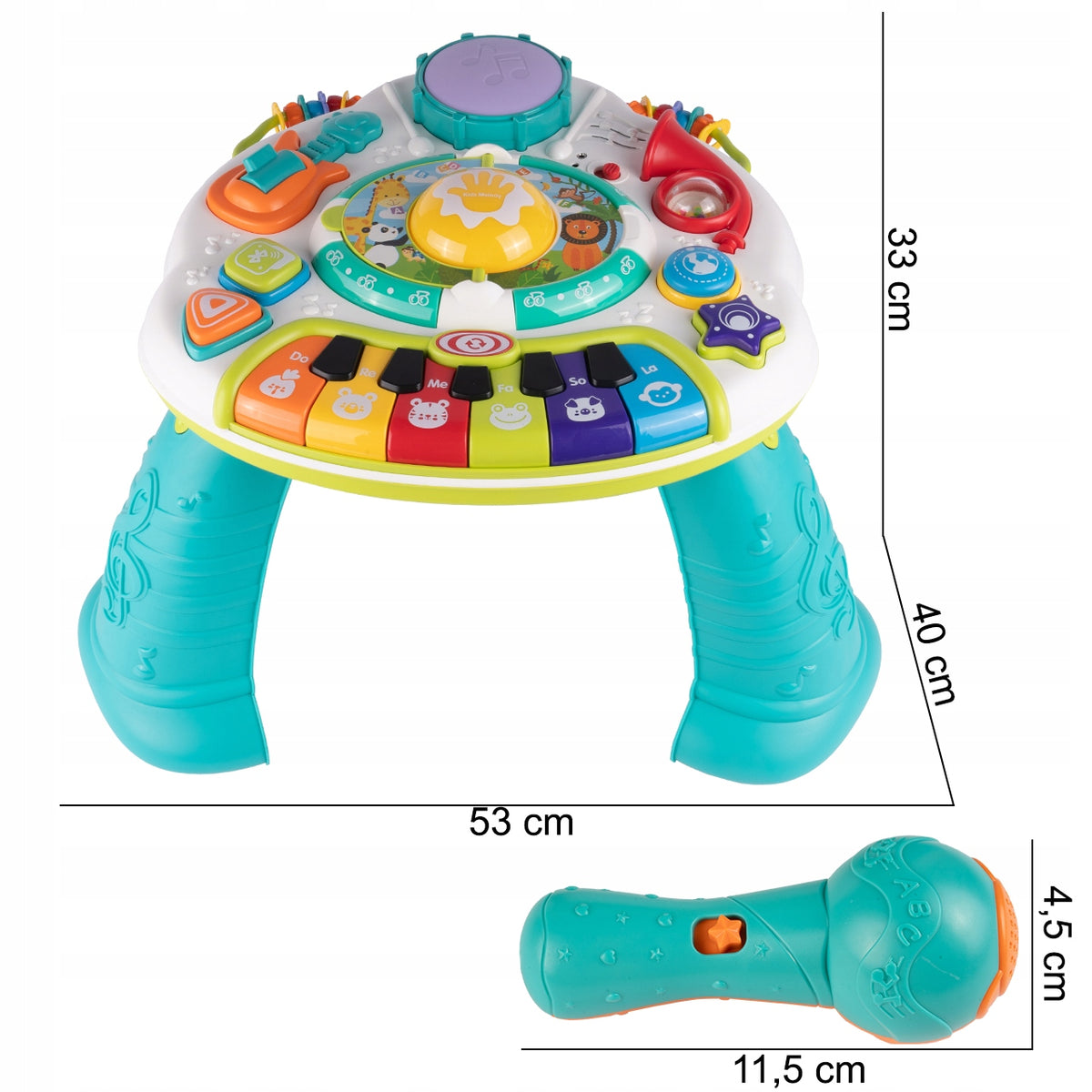 INTERACTIVE MUSIC TABLE BLUETOOTH ANIMALS PIANO MICROPHONE Brand MalPlay