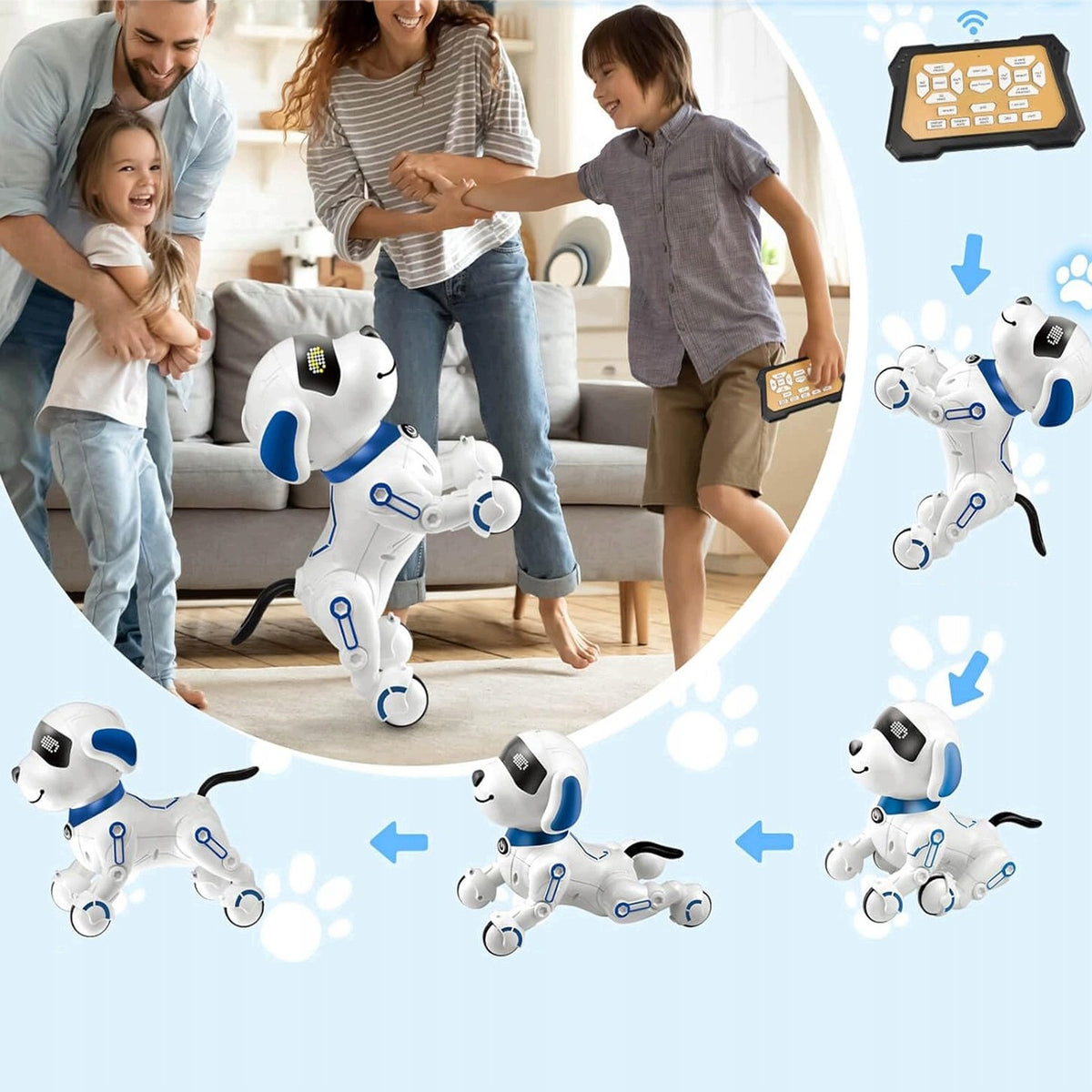 INTERACTIVE ROBOT DOG REMOTE CONTROLLED VOICE REMOTE CONTROL DOES TRICKS Brand Bedee