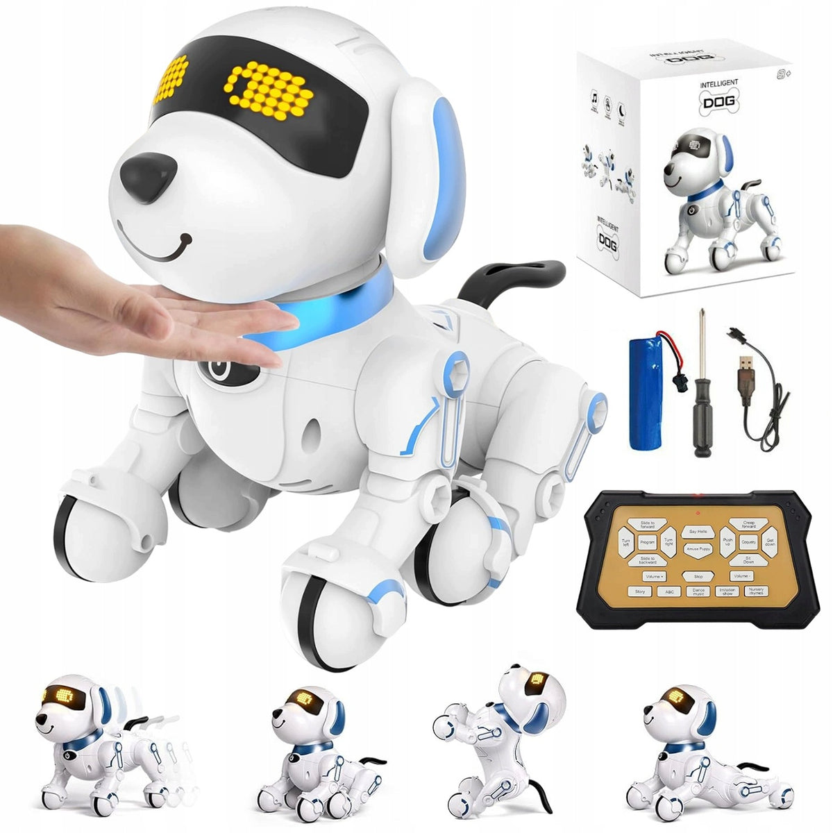INTERACTIVE ROBOT DOG REMOTE CONTROLLED VOICE REMOTE CONTROL DOES TRICKS