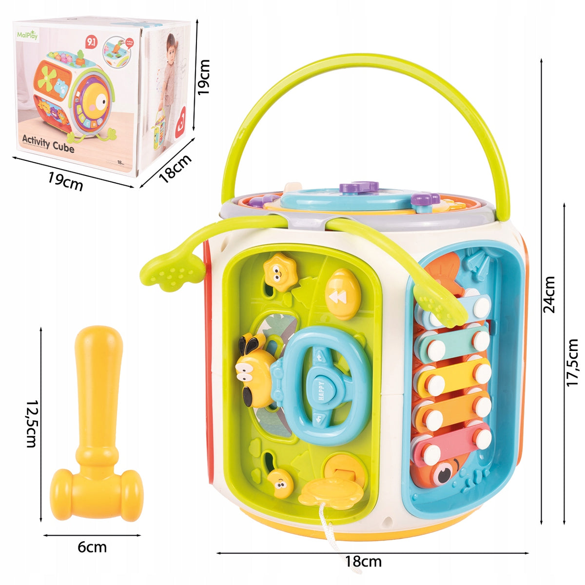 INTERACTIVE SENSORY CUBE FOR CHILDREN FISHING SOUND CLUMPING Packaging status original