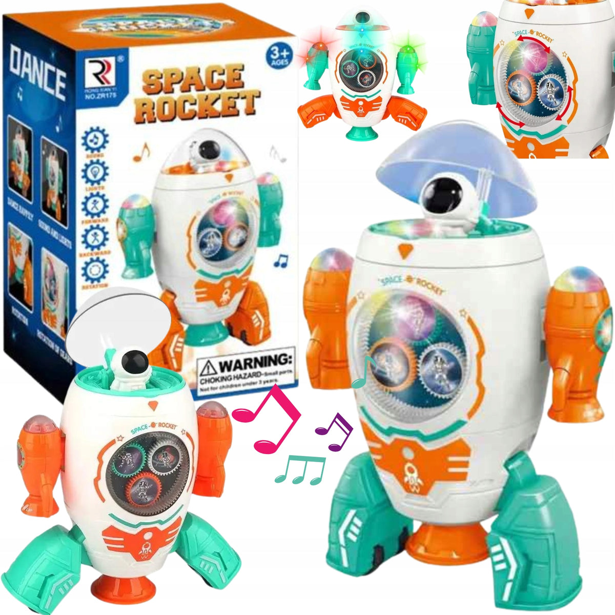 INTERACTIVE SPACE ROCKET ROBOT DANCING LIGHTS MELODIES FOR CHILDREN 3+ Brand ProNice