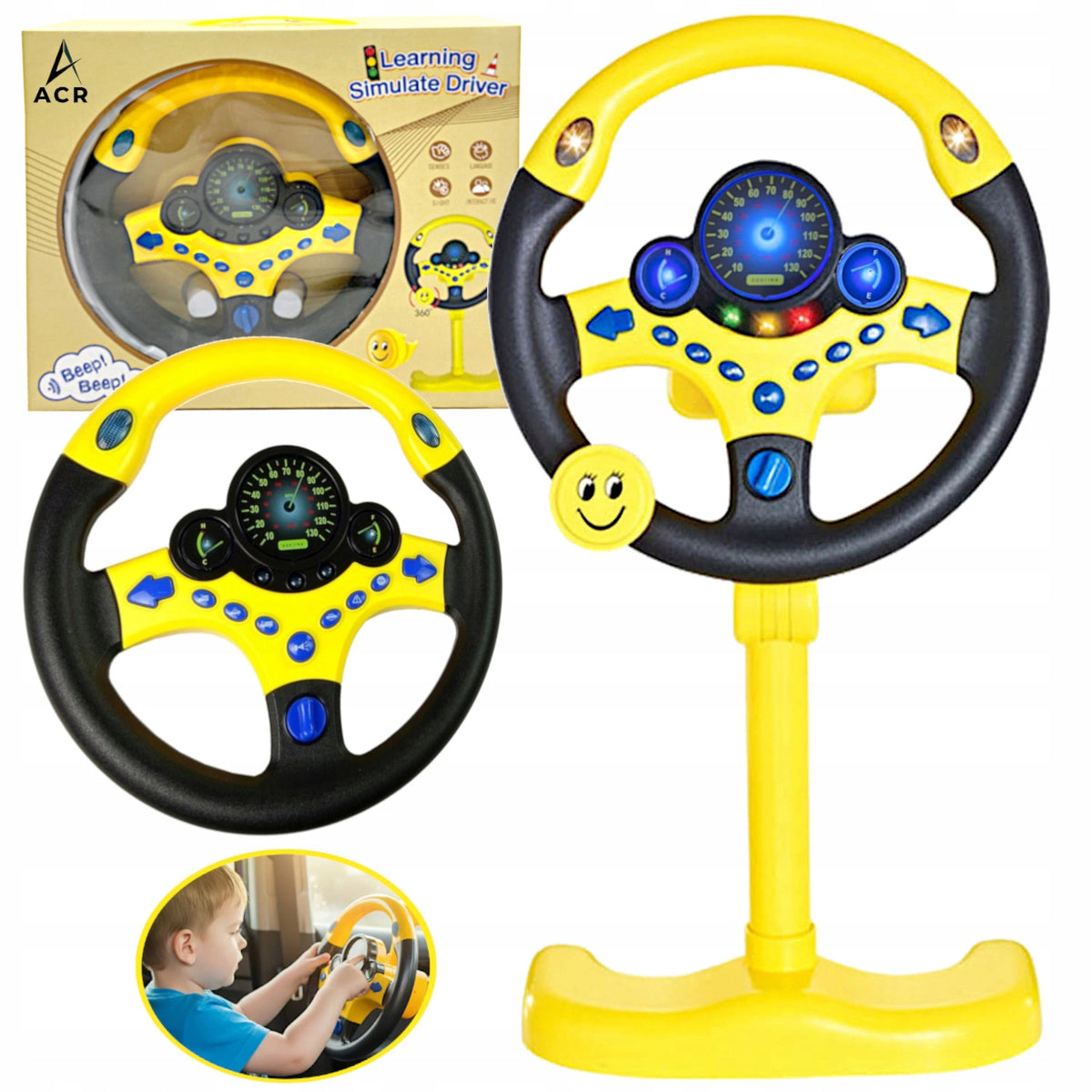 INTERACTIVE STEERING WHEEL FOR CHILDREN DRIVING SIMULATOR CAR AUTO HORN