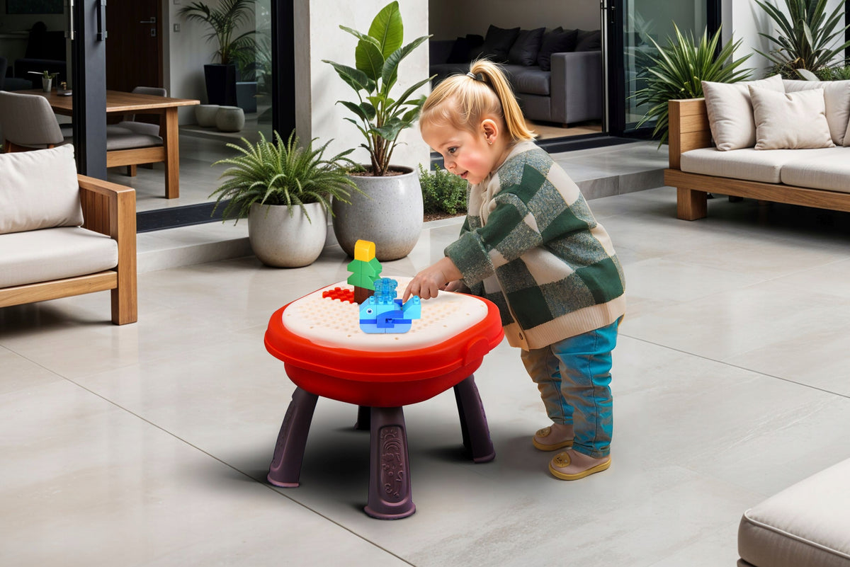 INTERACTIVE TABLE 2IN1 EDUCATIONAL PANEL BASE FOR BLOCKS SOUNDS 18M Kid's age 18+ months