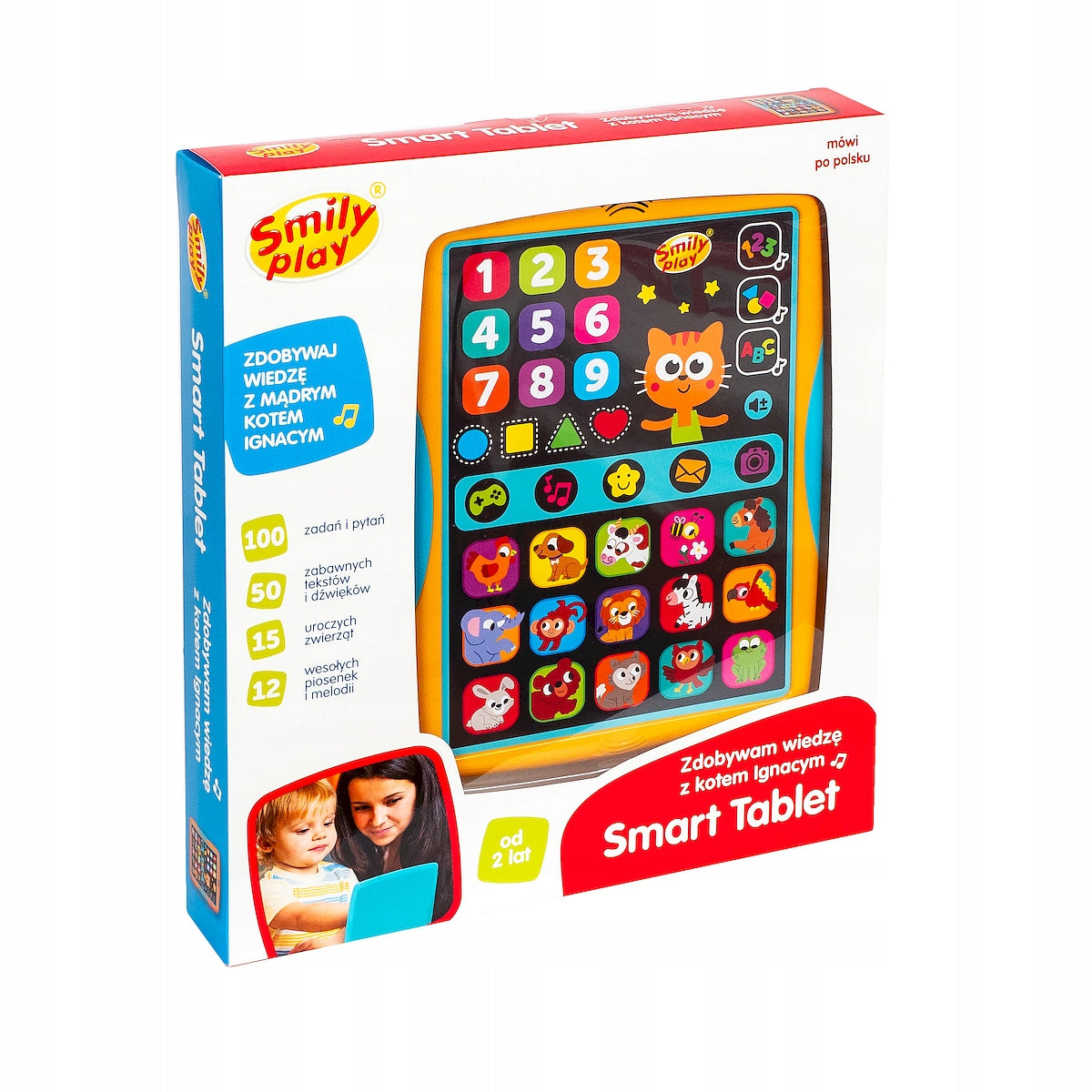 INTERACTIVE TABLET Smily Play Cat Ignacy Quiz Melodies for children from 2 years