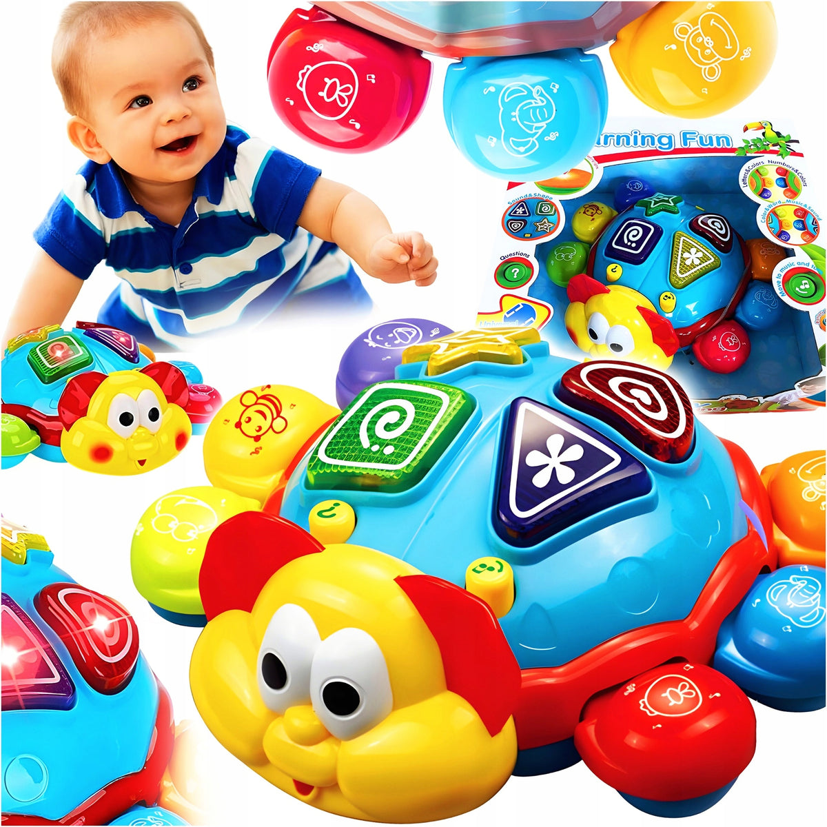 INTERACTIVE TOY ESCAPING TURTLE LEARNING TO CRAWL CATCH 12 M+