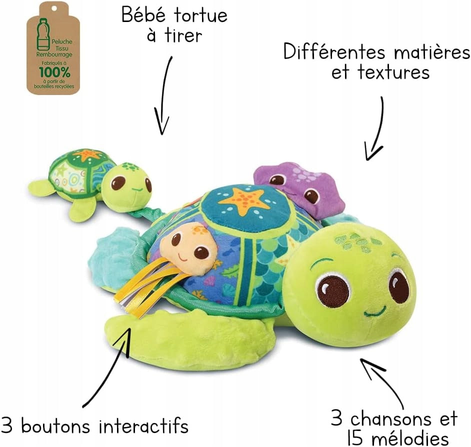 INTERACTIVE TOY TURTLE AND CHILD MUSICAL TOY 0,5-3 YEARS OLD FRENCH Brand VTech Baby