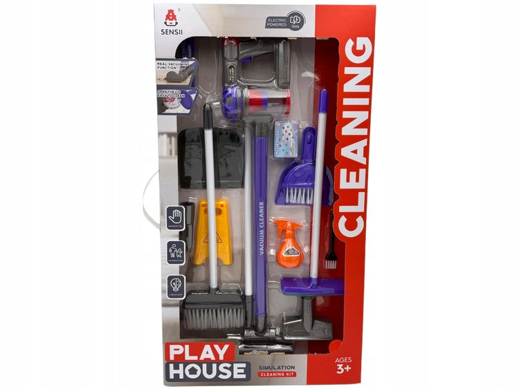 INTERACTIVE UPRIGHT VACUUM CLEANER AGD CHILDREN CLEANING SET SUCTION FUNCTION Series K1364