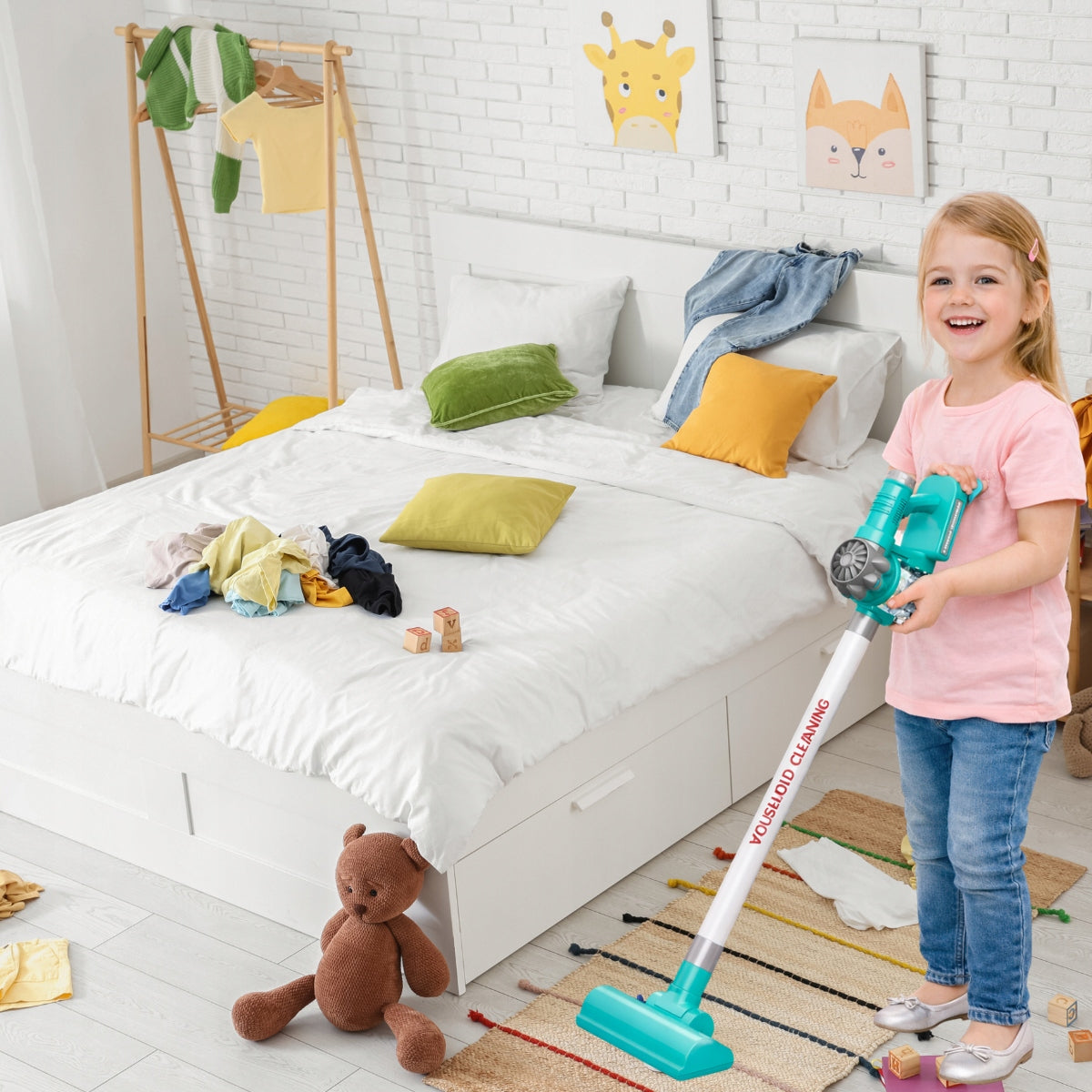INTERACTIVE UPRIGHT VACUUM CLEANER FOR CLEANING CHILDREN TOY 3 TIPS Packaging status original
