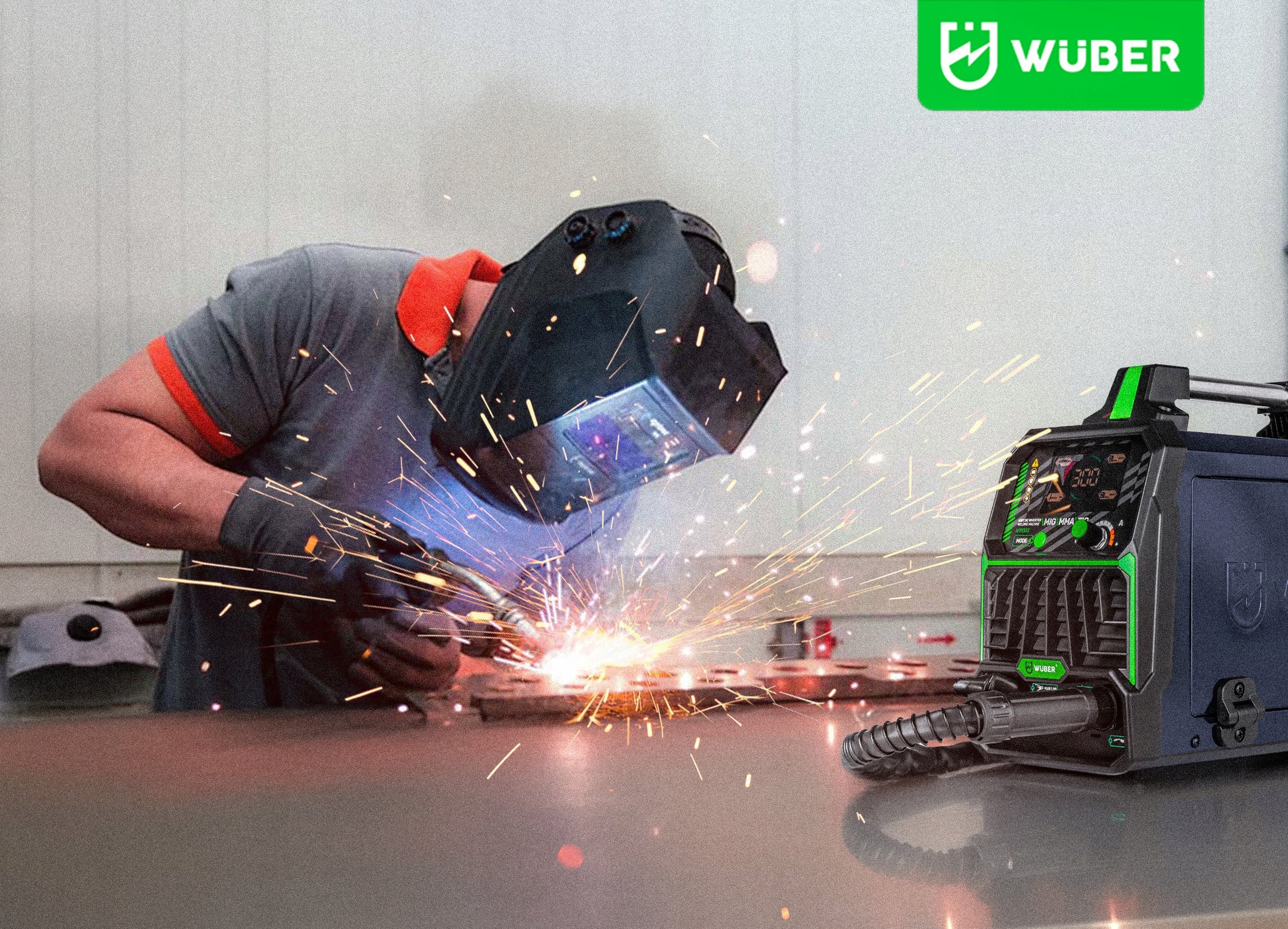INVERTER WELDER 200A 4,5 kVa MIG FLUX MMA TIG IGBT WUBER Supply voltage (V) 230