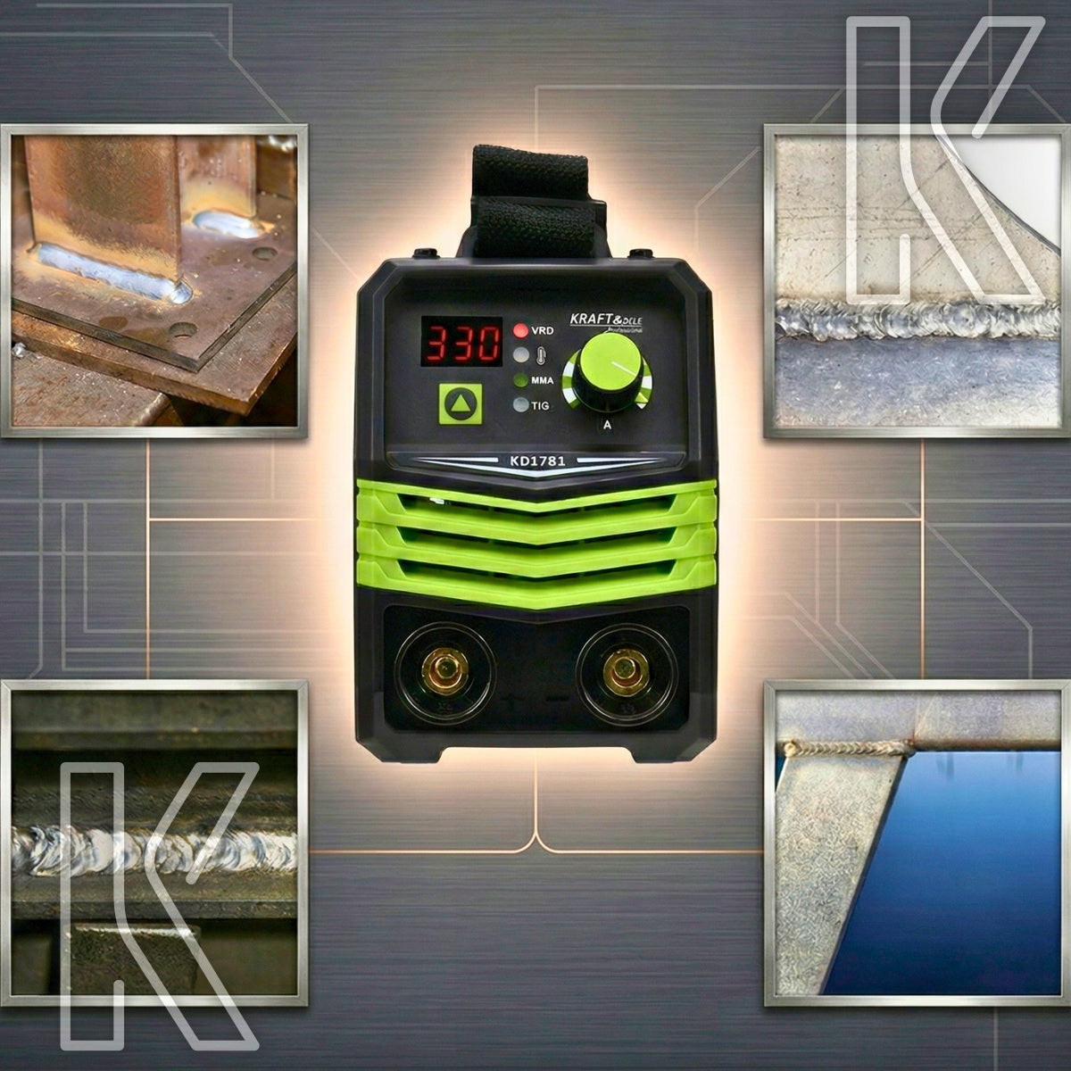 INVERTER WELDER 330A MMA TIG LIFT VRD 230V/50Hz SET + MASK STRONG Duty cycle time 85%