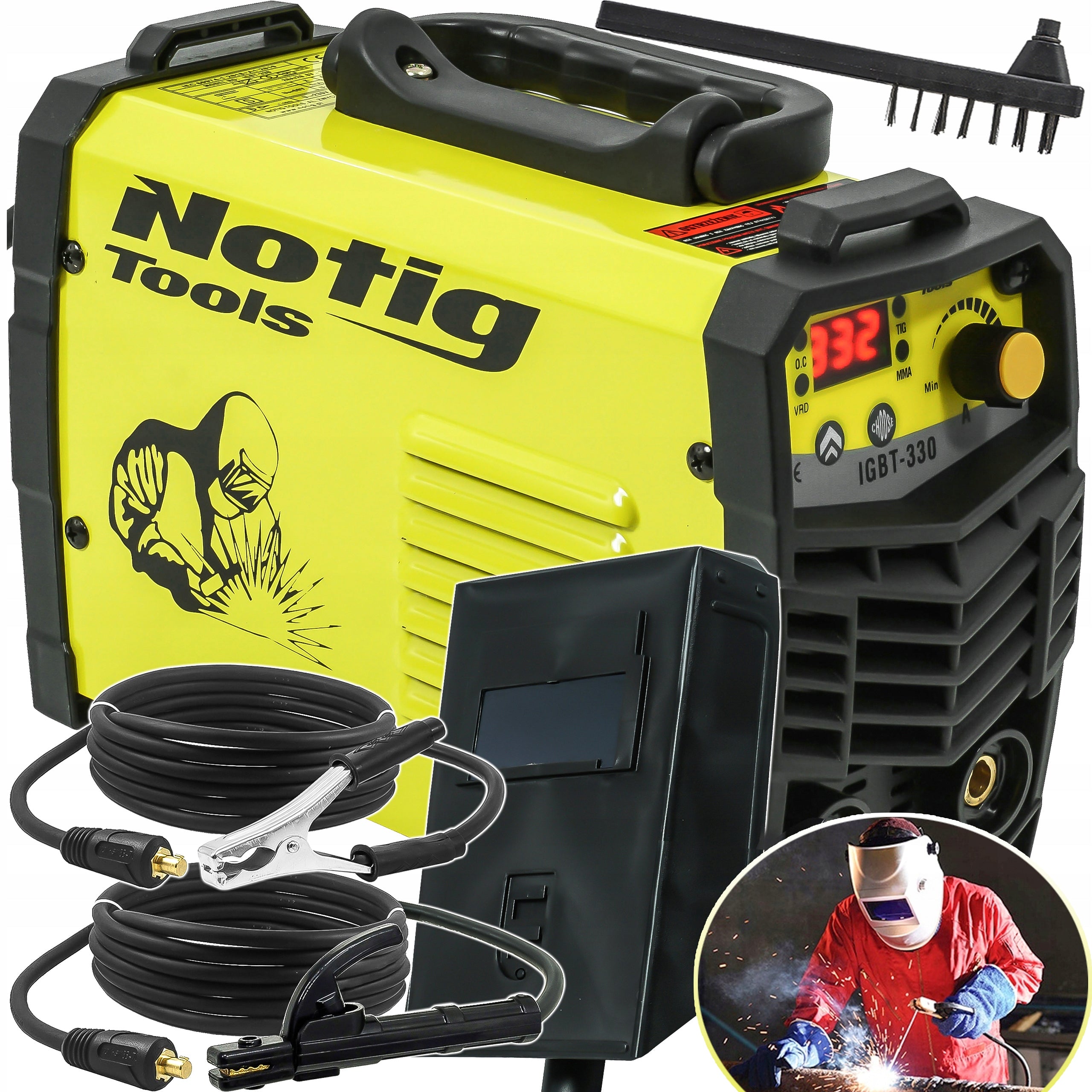 INVERTER WELDING MACHINE INVERTER 330A LCD MMA IGBT MASK BRUSH SET