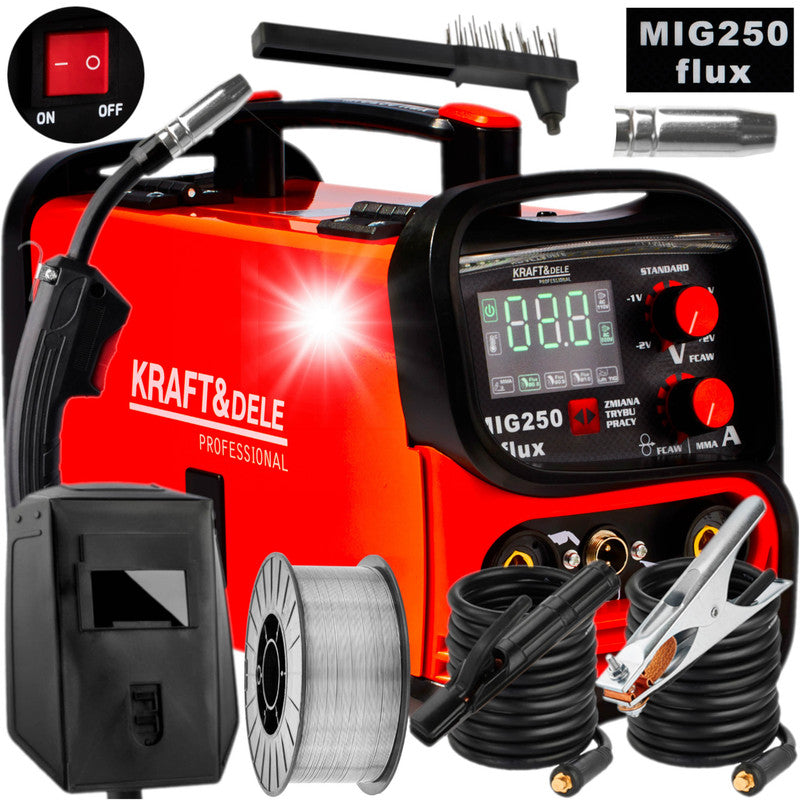 INVERTER Welder FLUX MIG MMA LIFT TIG 250A SEMI-AUTOMATIC 4in1