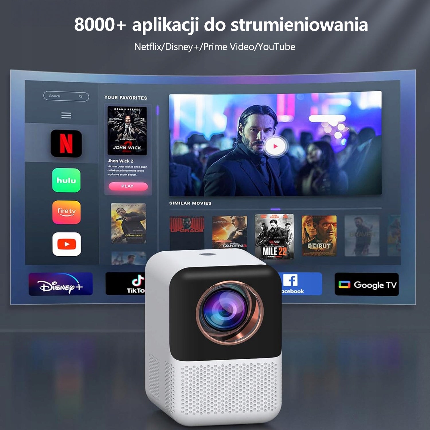 IOTA Projector, Android TV 10, FHD 1080P, 5G WiFi, 5000 Lumens,Bluetooth 5.0 Manufacturer code TROISC-IOTA