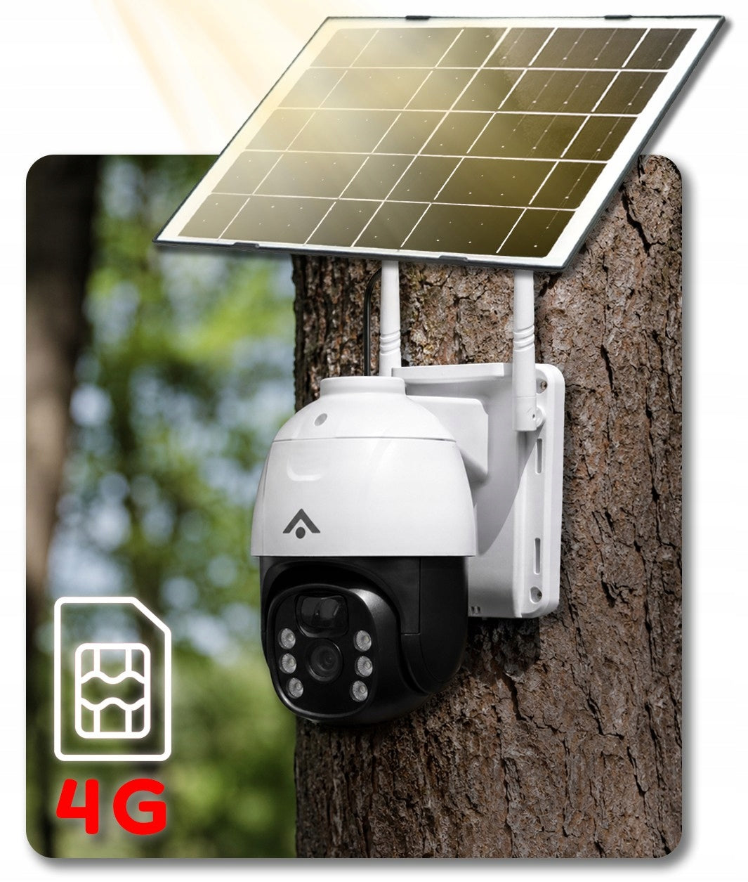 IP Camera Solar Outdoor Rotating 4G SIM IP65 3MPx Monitoring Without Cable Manufacturer code AKC-528