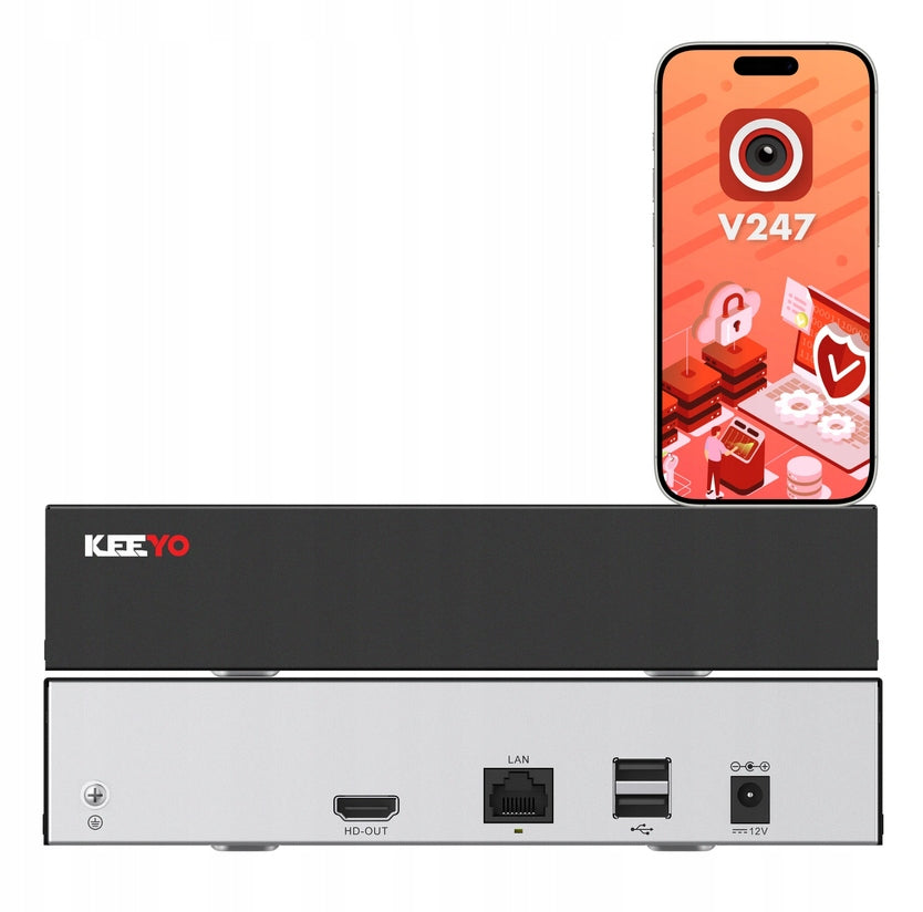 IP Network Recorder LV-V-NVR-9CH-E KEEYO 9 Channel 8MP Remote Access