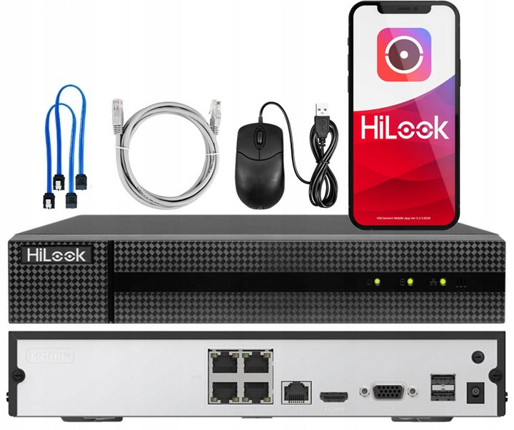 IP recorder 4 channels PoE to 4MP HiLook NVR-4CH-4MP/4P for Hikvision cameras