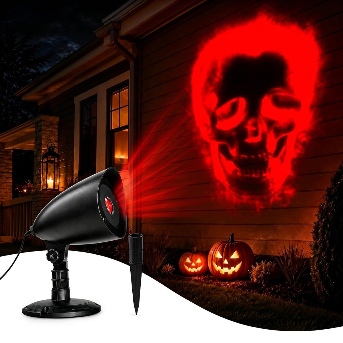 IP44 LED HALLOWEEN PROJECTOR WITH DYNAMIC 3D SKULL PATTERN AND TIMER