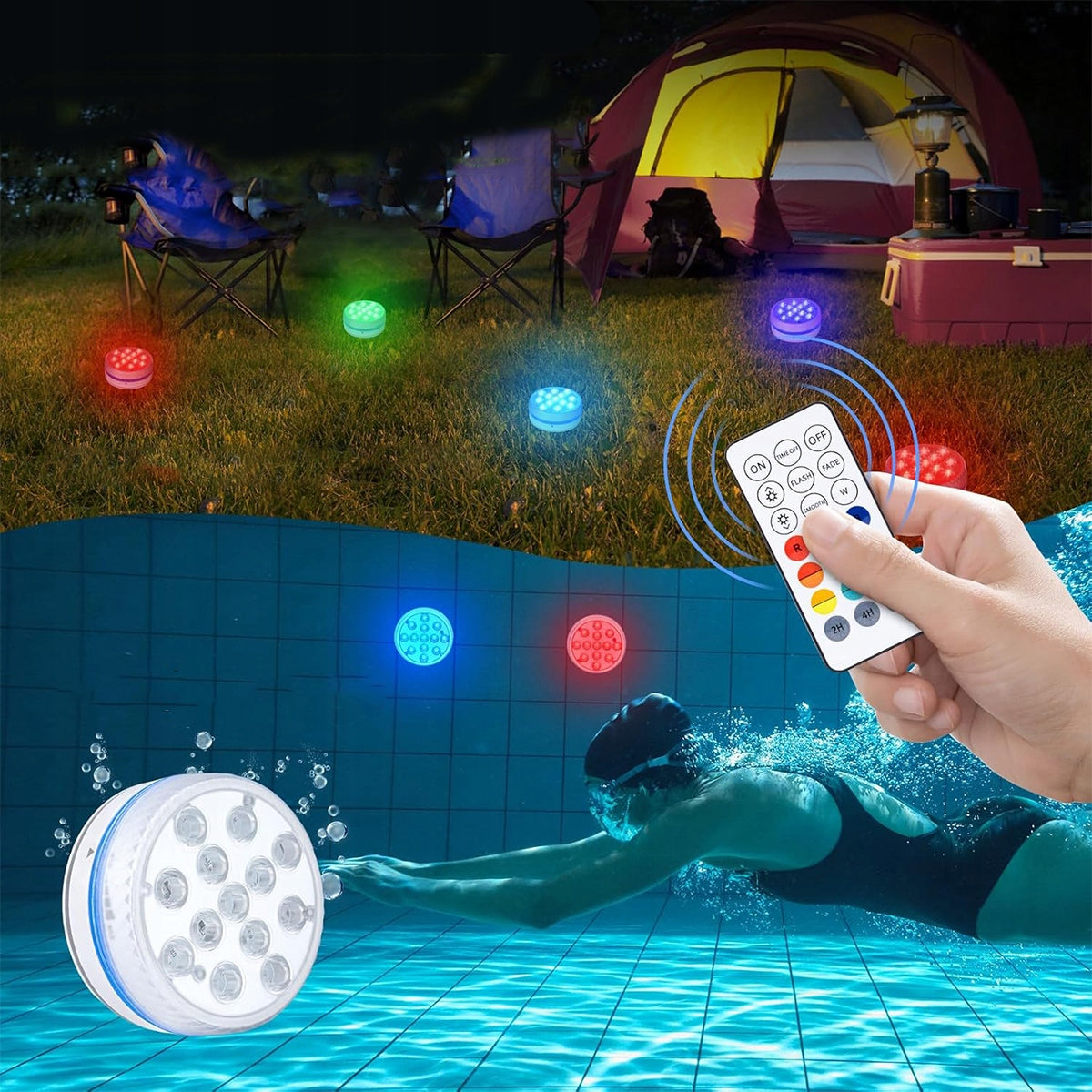 IP68 RGB LED UNDERWATER LAMPS SET OF 4 FOR FOUNTAIN POOL Manufacturer code 4069824051052