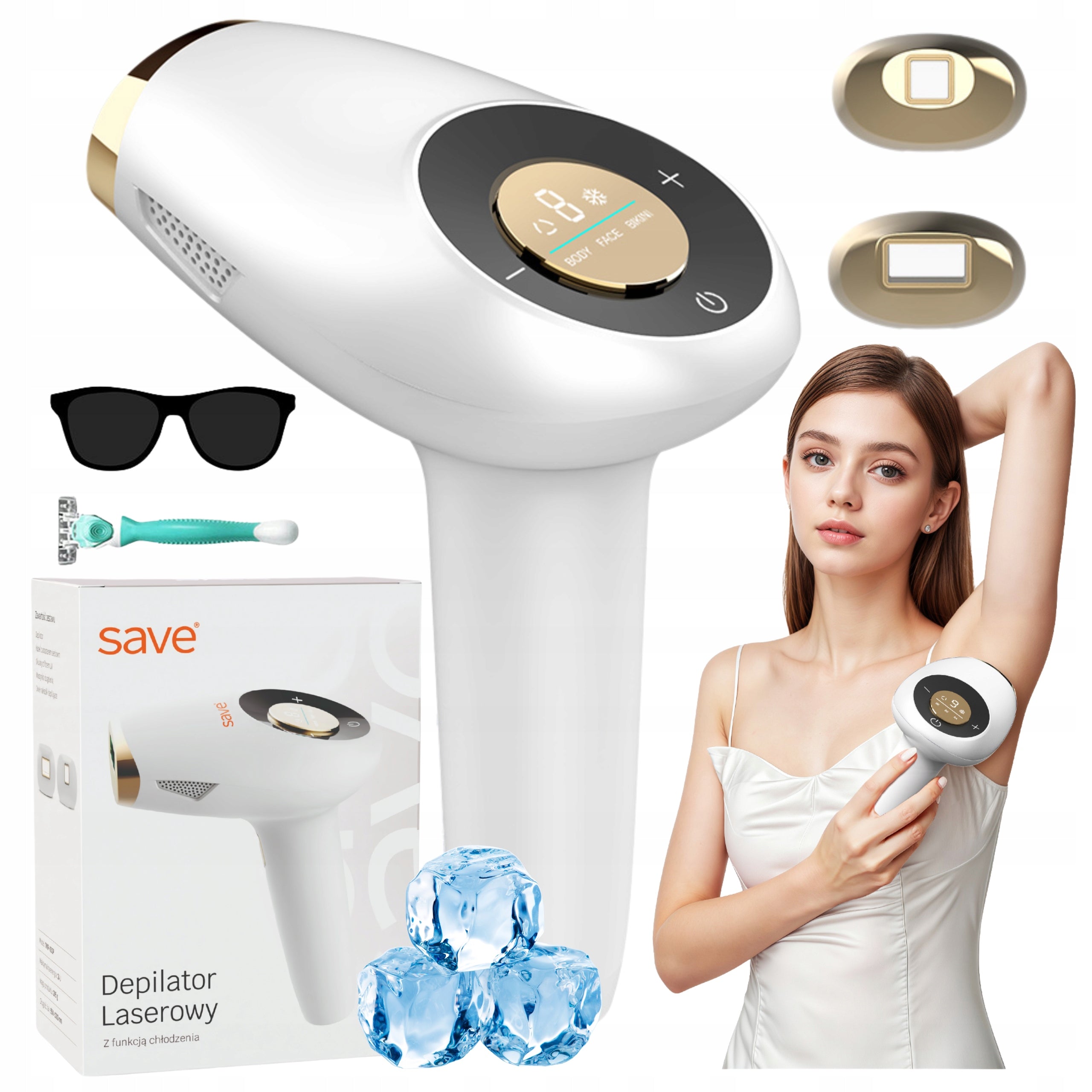 IPL LASER EPILATOR PAINLESS BODY BIKINI FACE COOLING CAPS