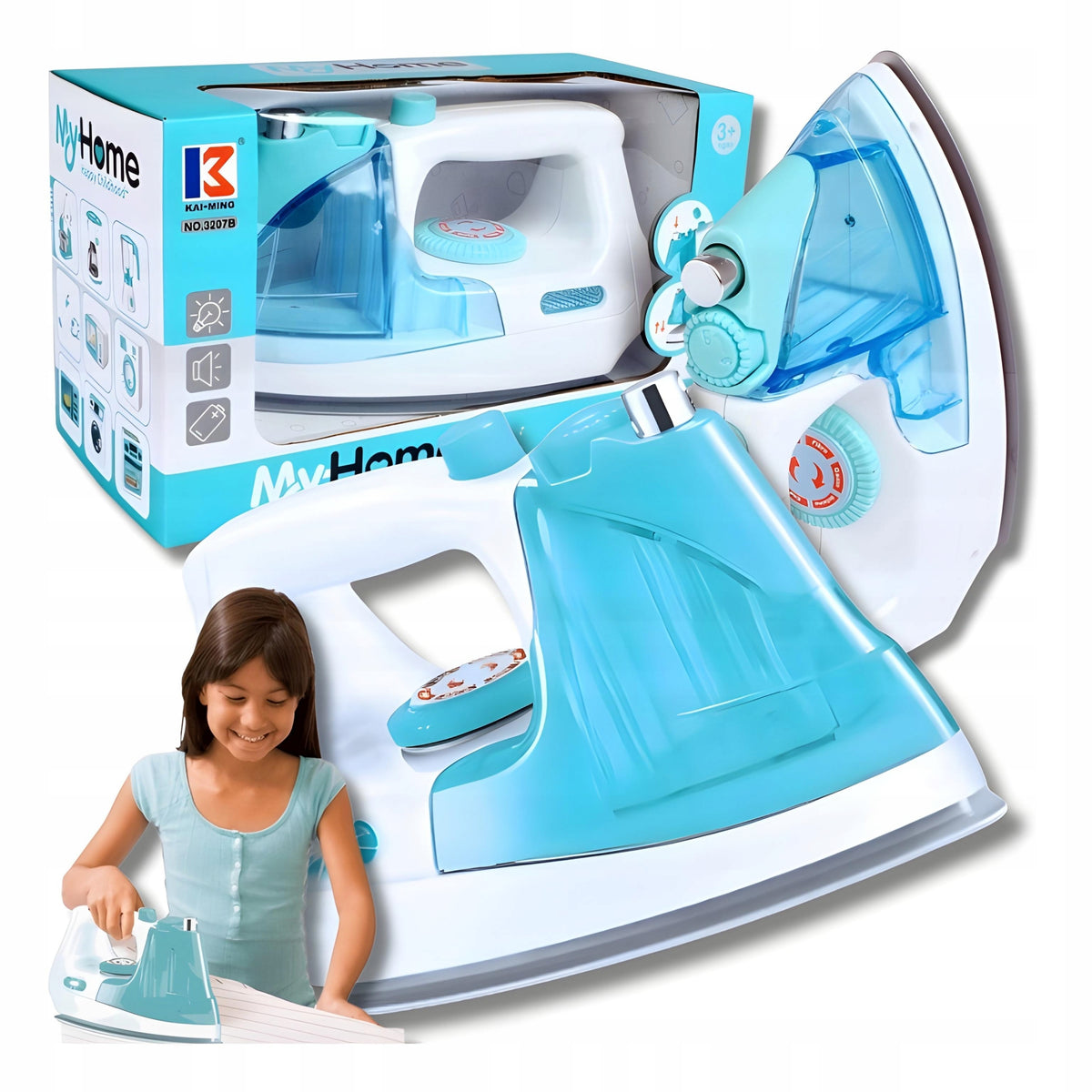 IRON TOY FOR CHILDREN INTERACTIVE WITH LIGHT SOUND STEAM