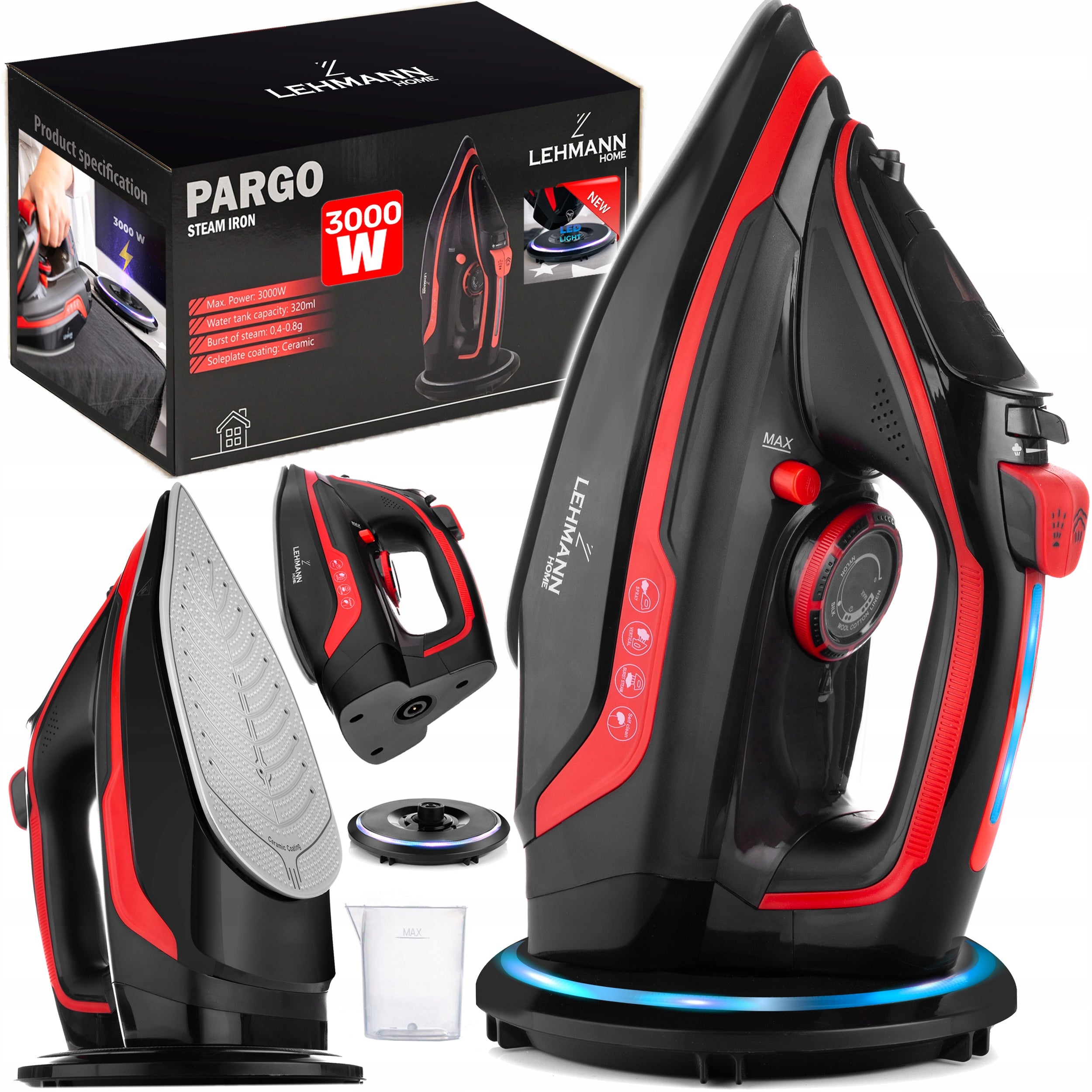 IRON WIRELESS STEAM HIGH POWER 3000W CERAMIC LED CHARGING STATION